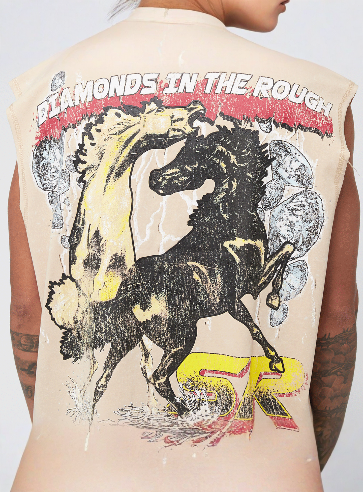 Smoke Rise, Rhinestone Killer Life T-Shirt, beige, Image 5 of 6