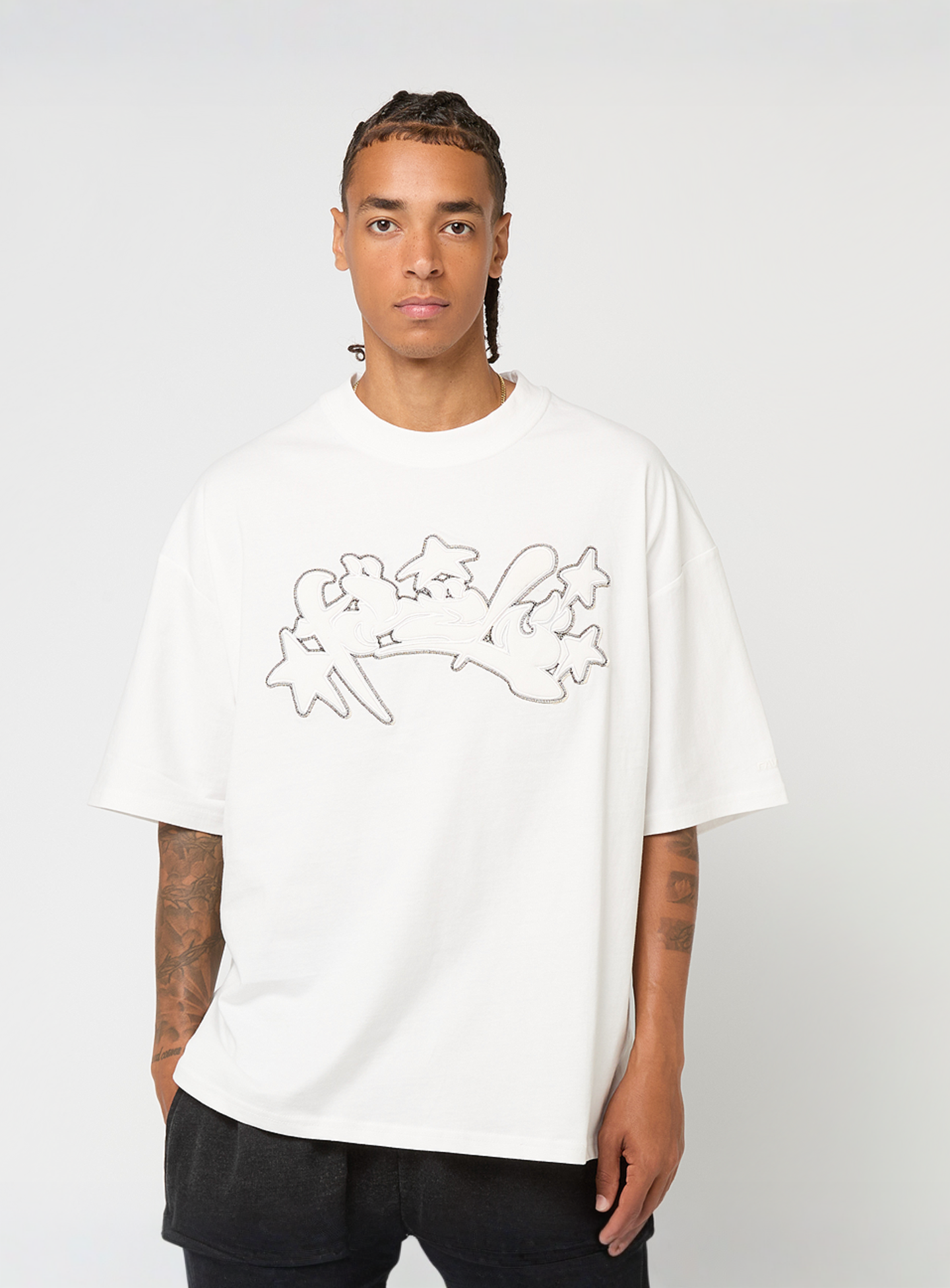 FAVELA, Runstitch T-Shirt, white, Image 1 of 4