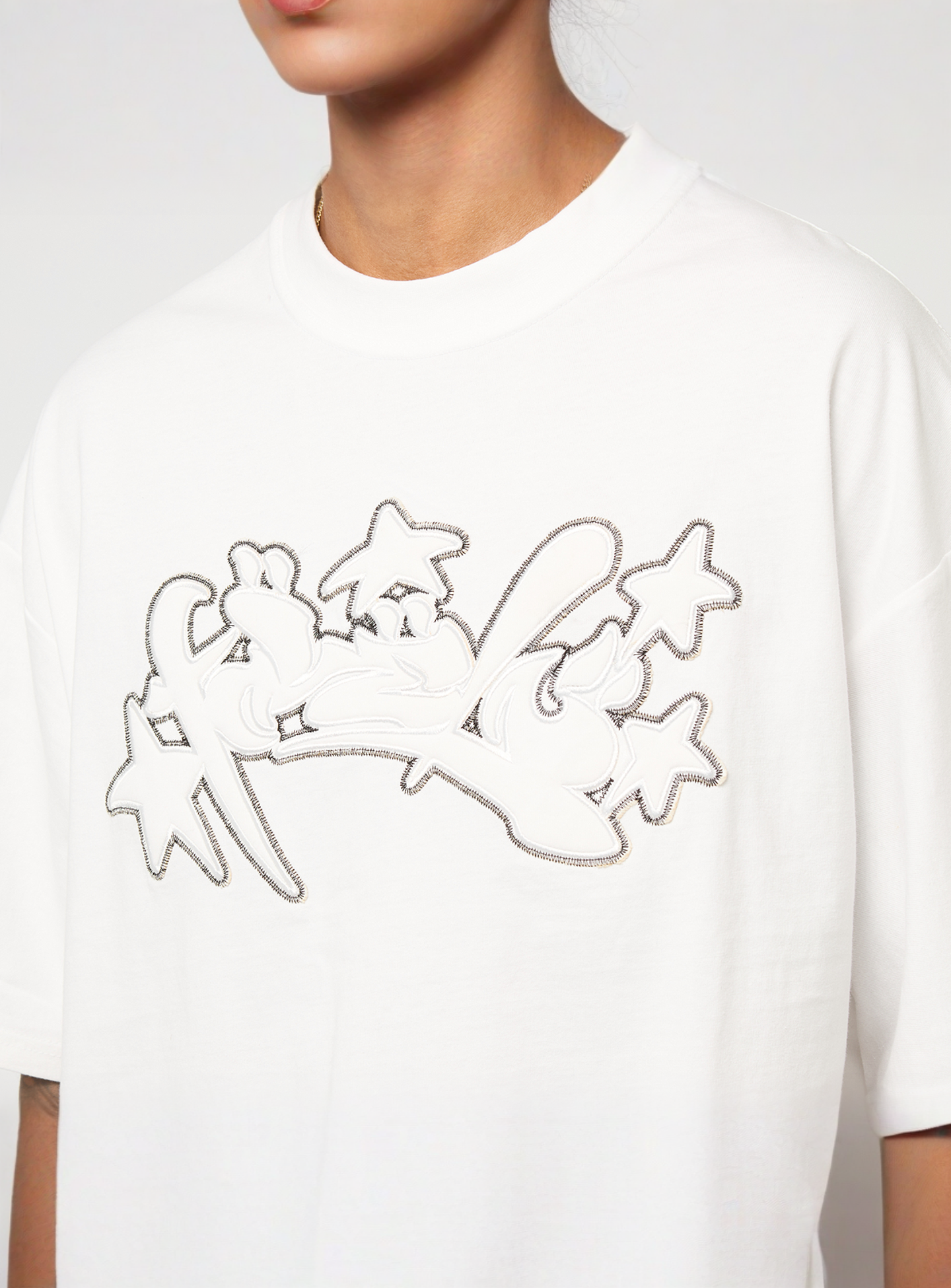 FAVELA, Runstitch T-Shirt, white, Image 3 of 4