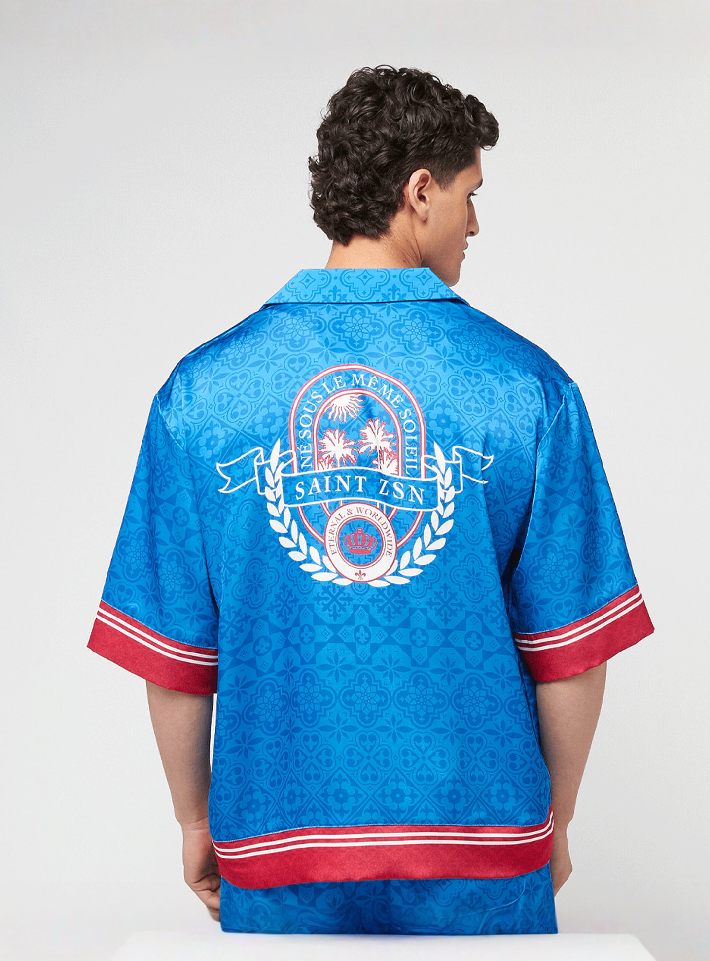 zəяo si:x nœf, Primary Logo Ornament Resort Shirt, blue, Image 1 of 5