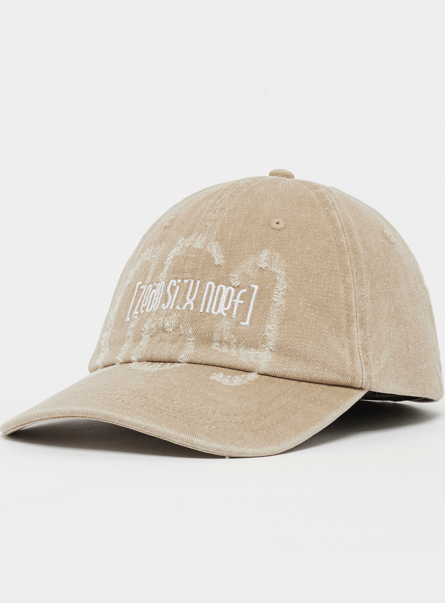 zəяo si:x nœf, Primary Logo Washed Baseball Cap, beige, Image 1 of 5