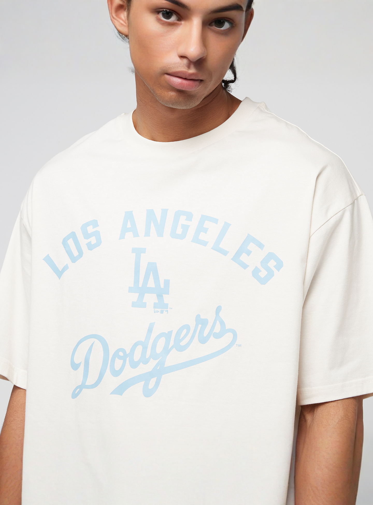 New Era, MLB Arch Graphic Oversized Tee Los Angeles Dodgers, beige, Image 3 of 5