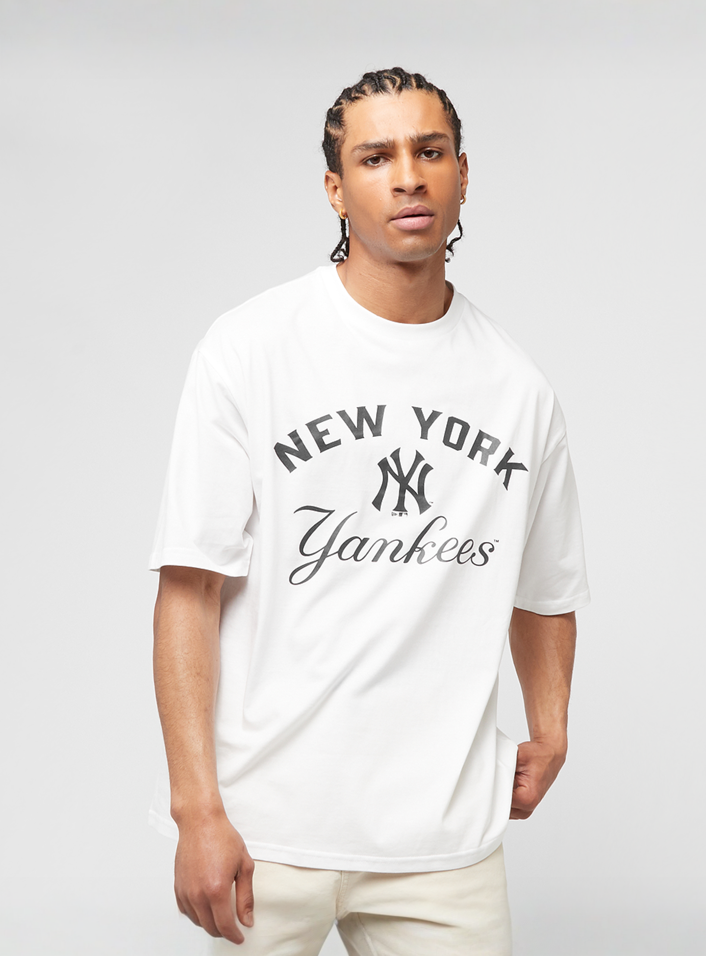 New Era, MLB Arch Graphic Oversized Tee New York Yankees, white, Image 1 of 5
