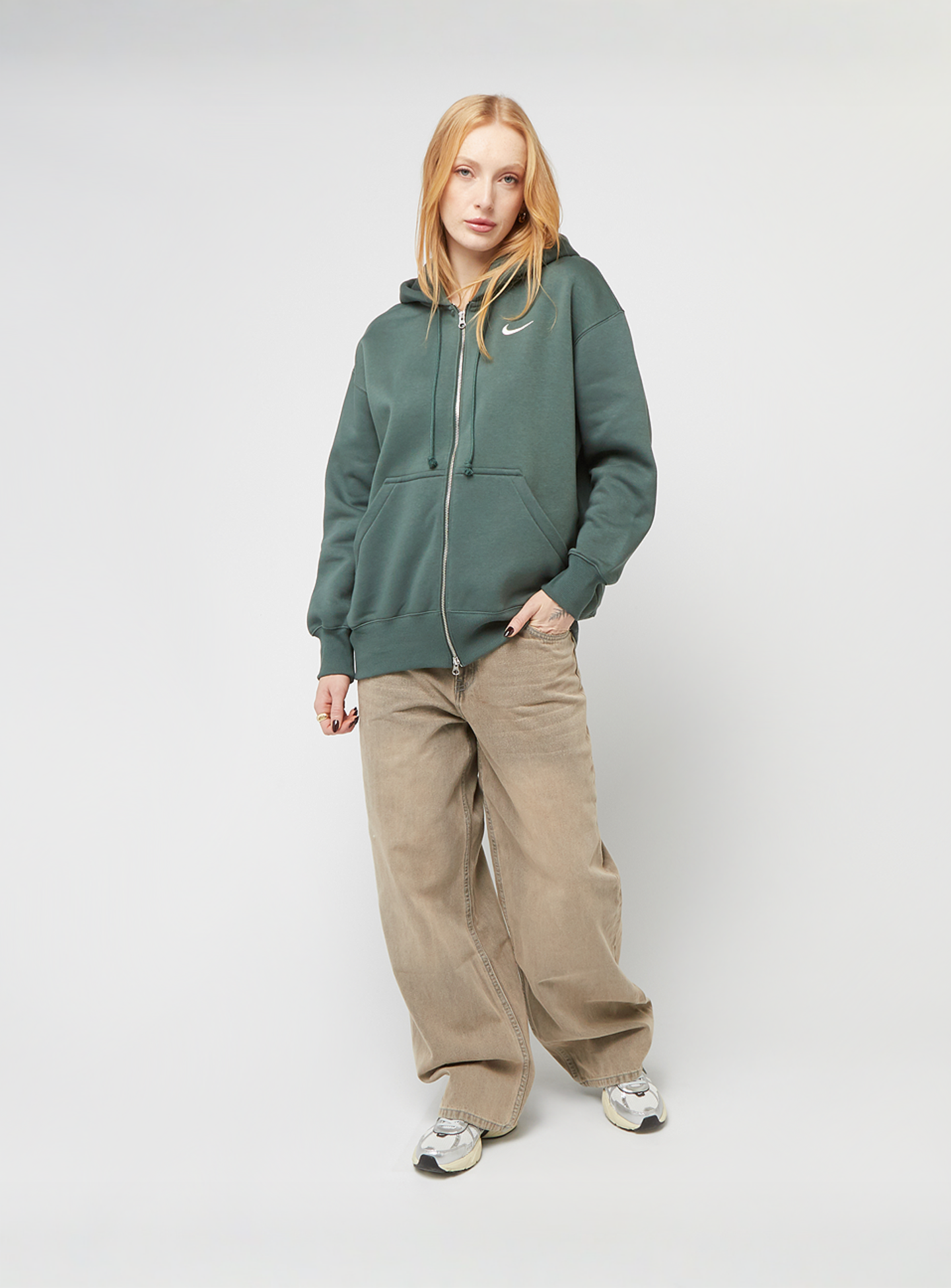 Nike, Sportswear Phoenix Fleece Zip Hoodie, green, Image 4 of 4