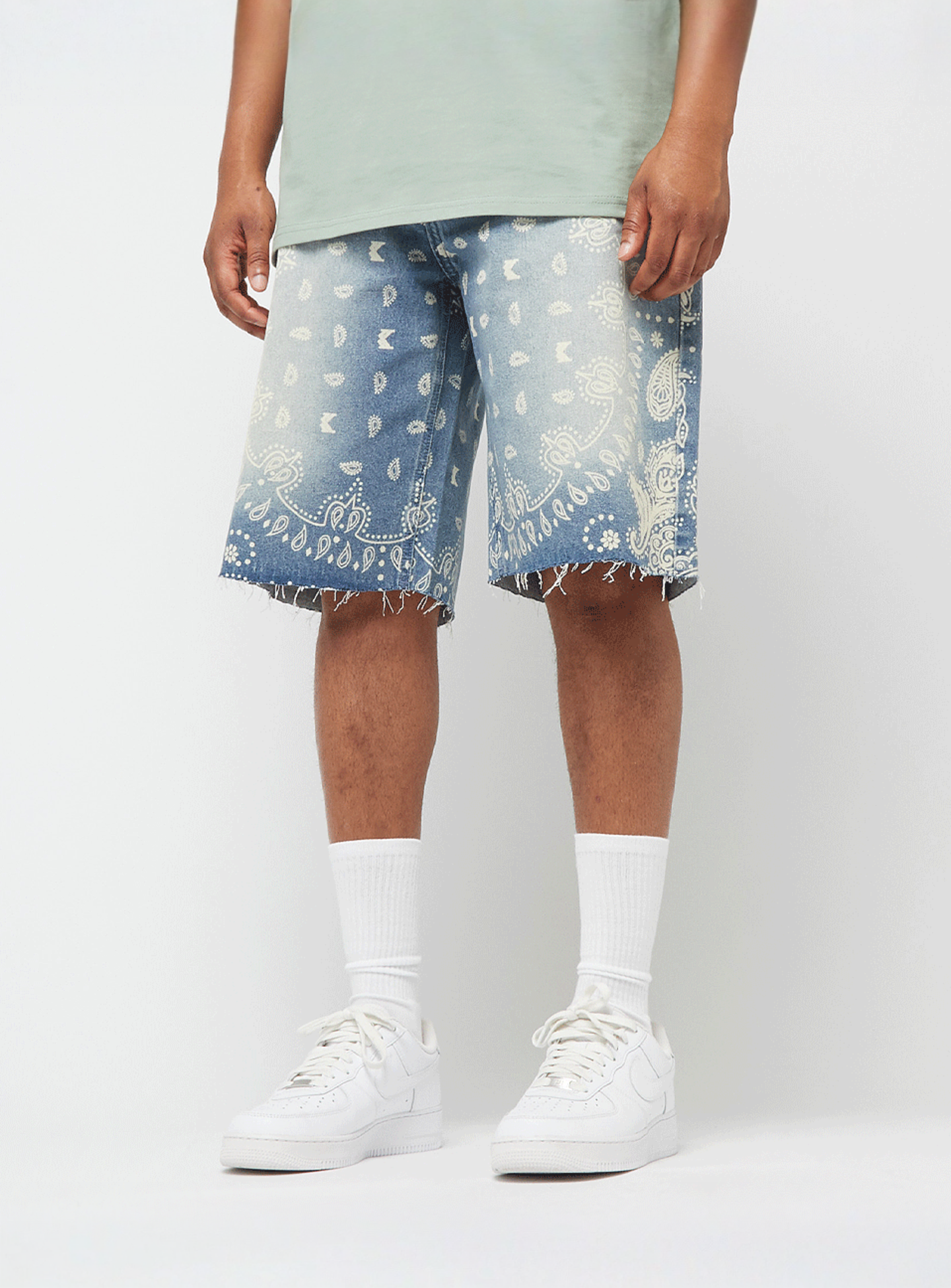 Karl Kani, Paisley Jorts, blue, Image 1 of 5