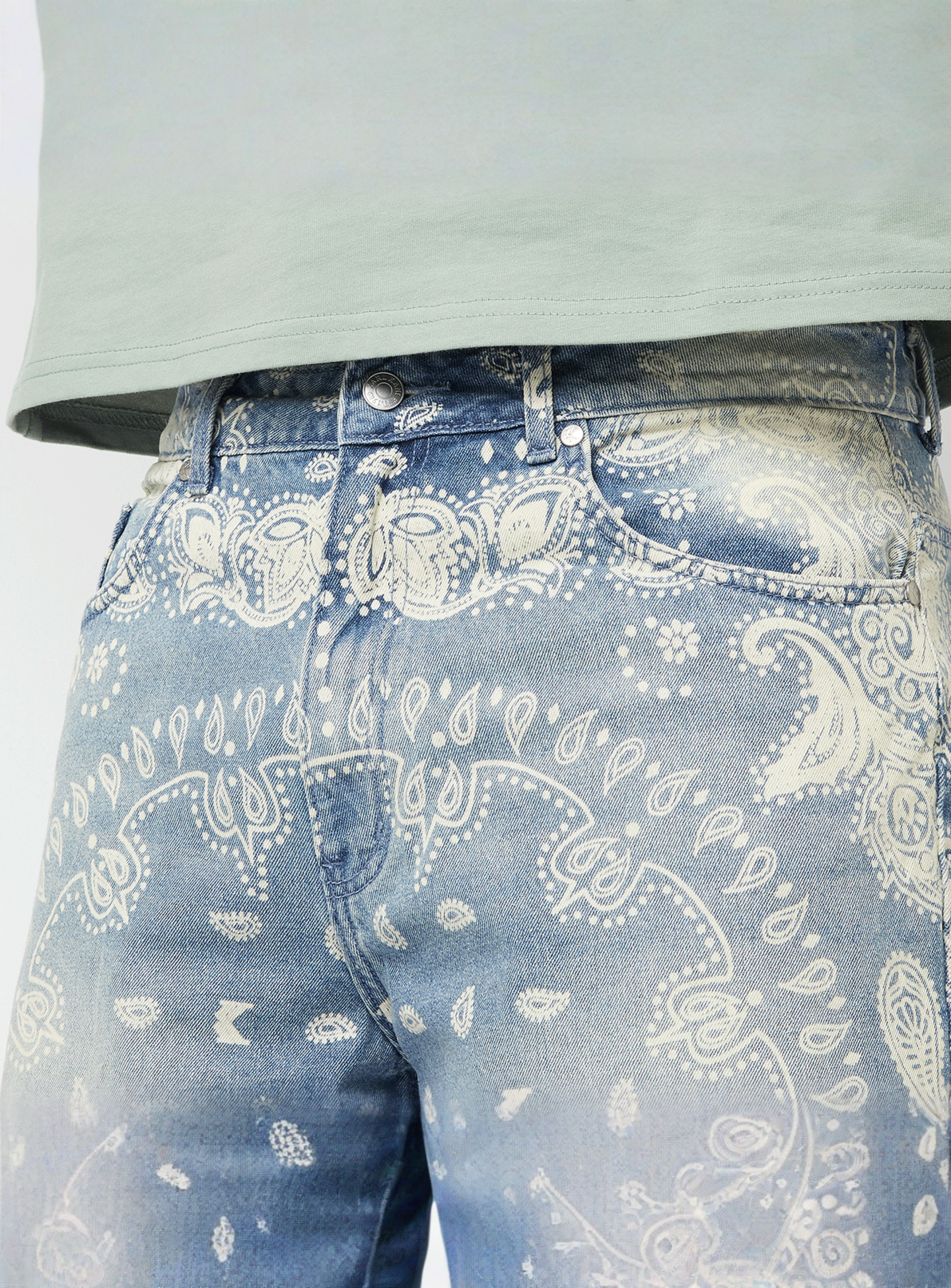 Karl Kani, Paisley Jorts, blue, Image 3 of 5