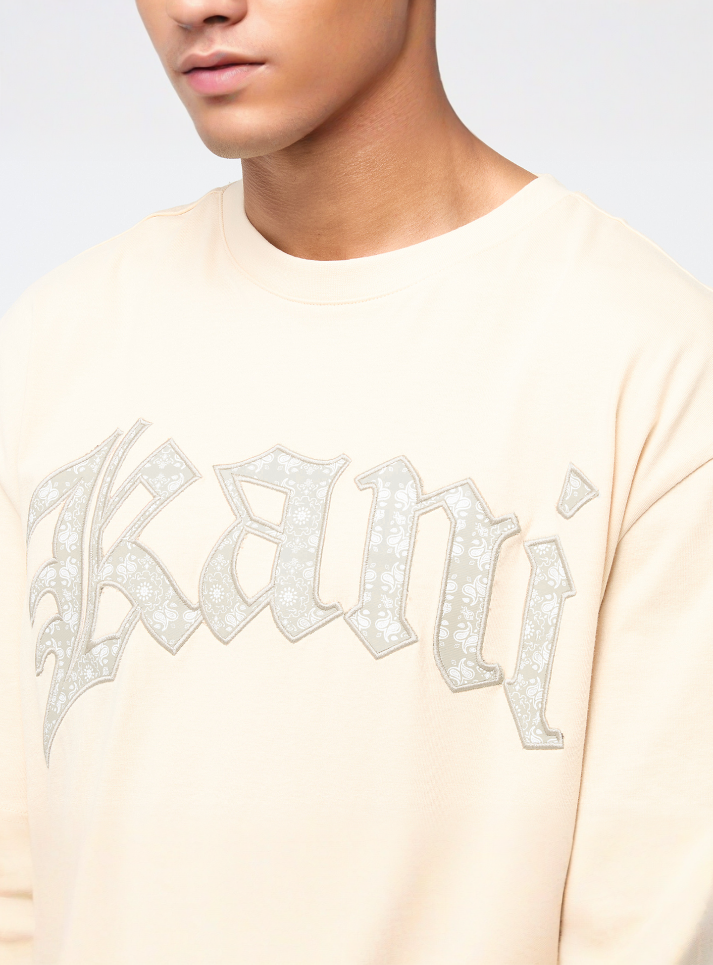 Karl Kani, Paisley Letter T-Shirt, beige, Image 3 of 4