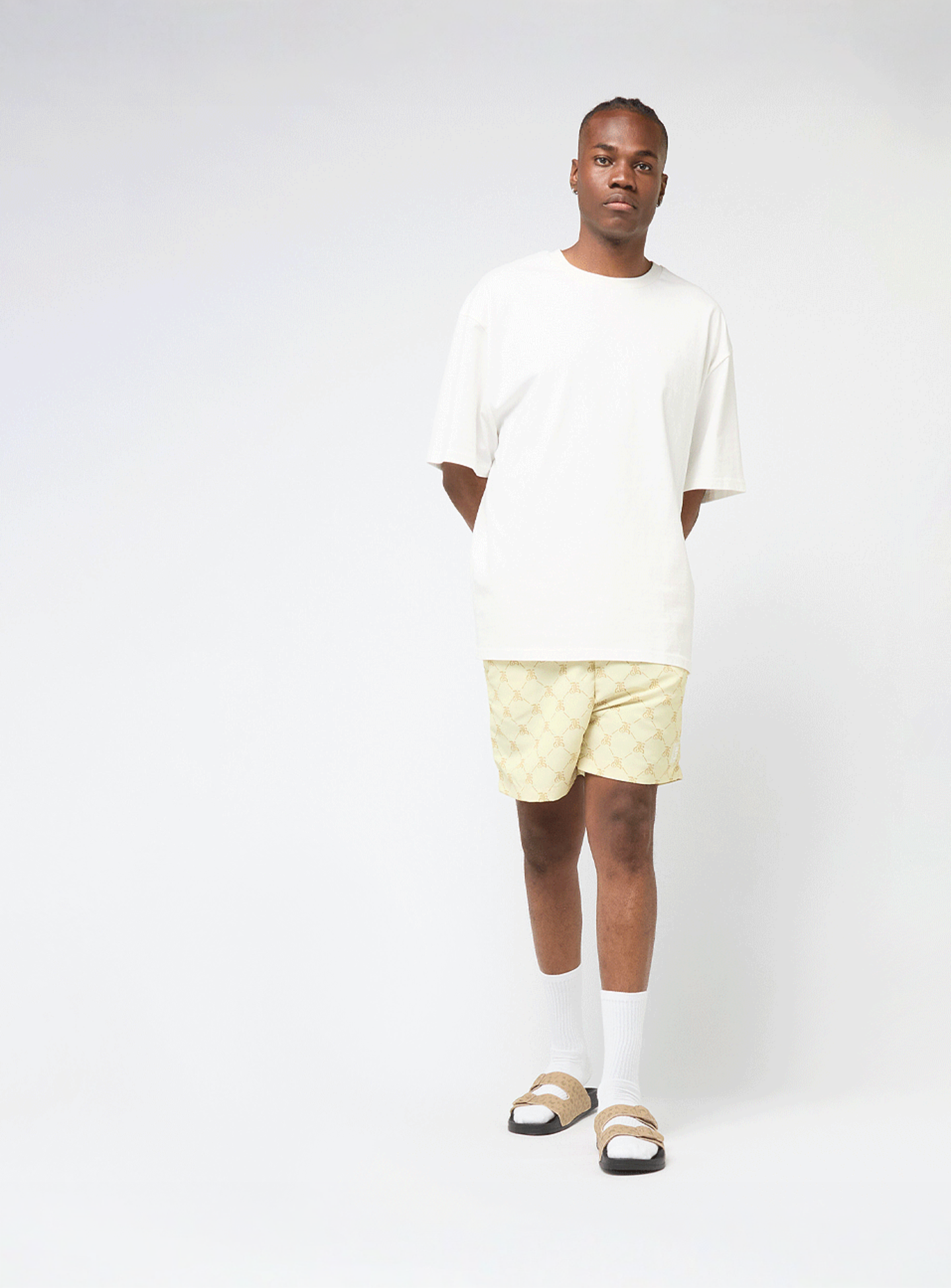 Karl Kani, Retro Swim Shorts, beige, Image 4 of 4