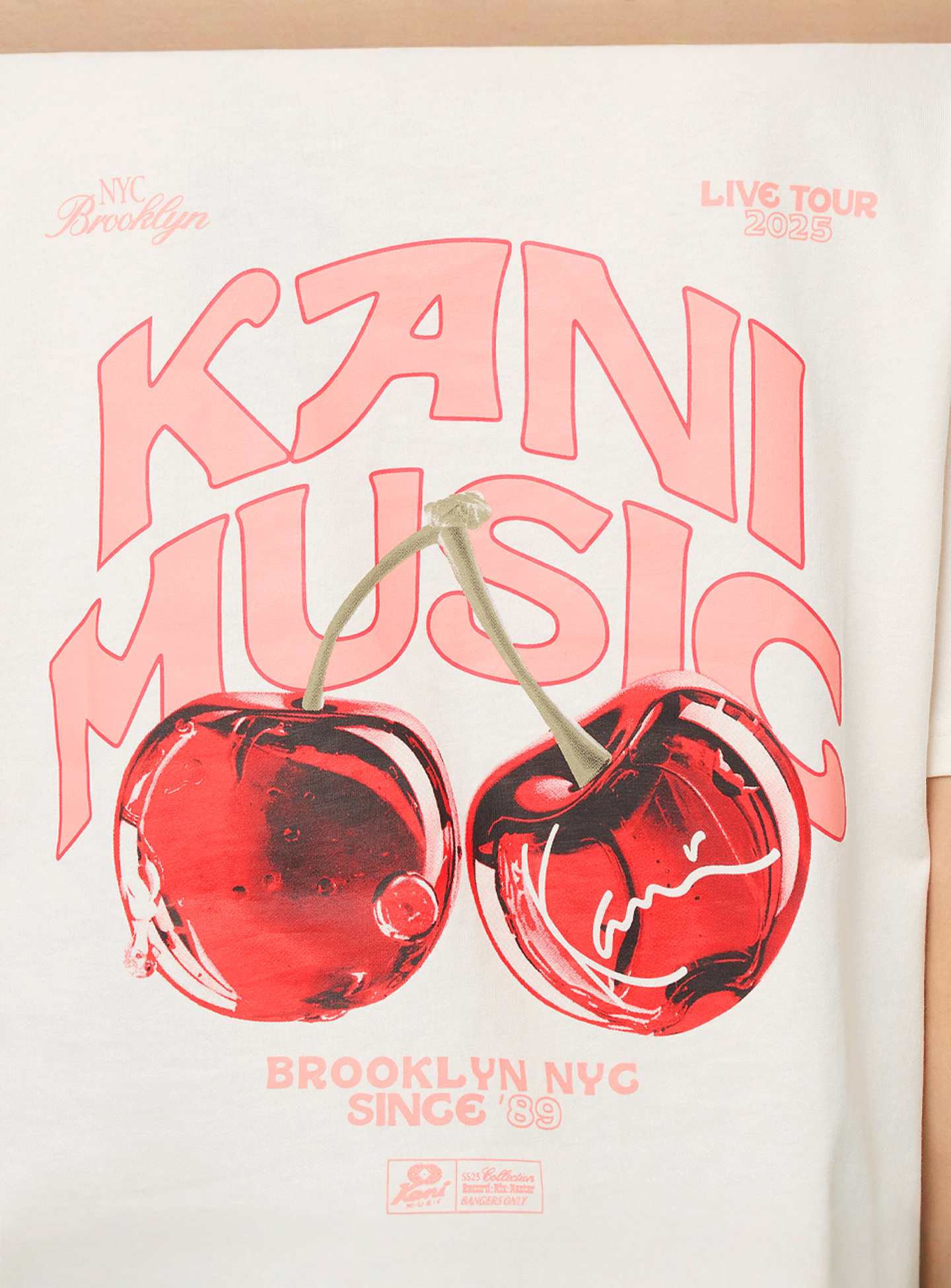 Karl Kani, Signature Cherry Print Oversized T-Shirt, beige, Image 4 of 5