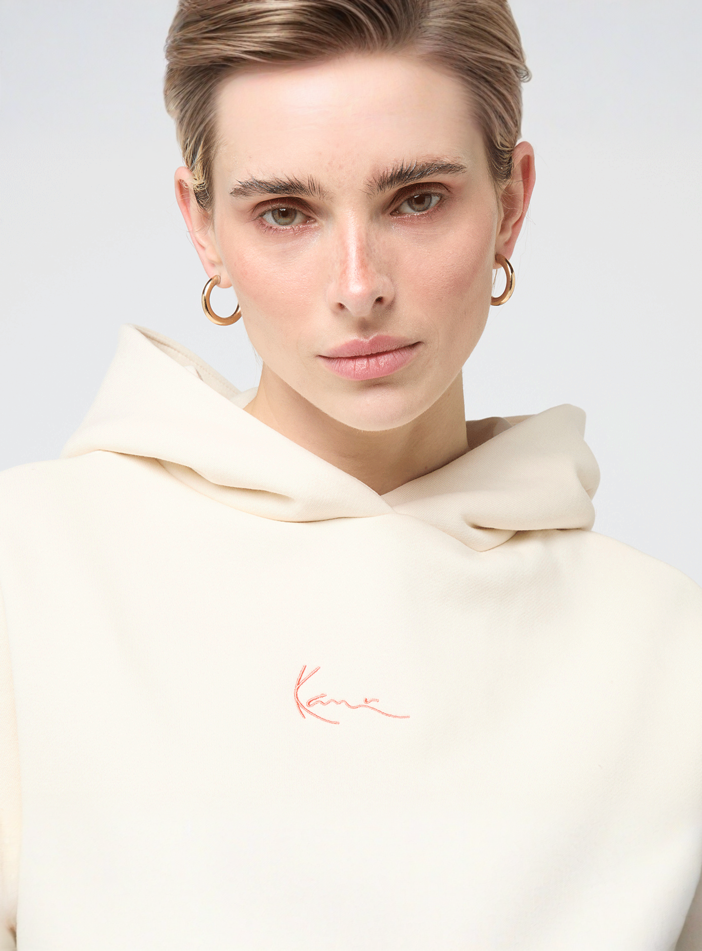Karl Kani, Signature Cherry Print Oversized Hoodie, beige, Image 3 of 4