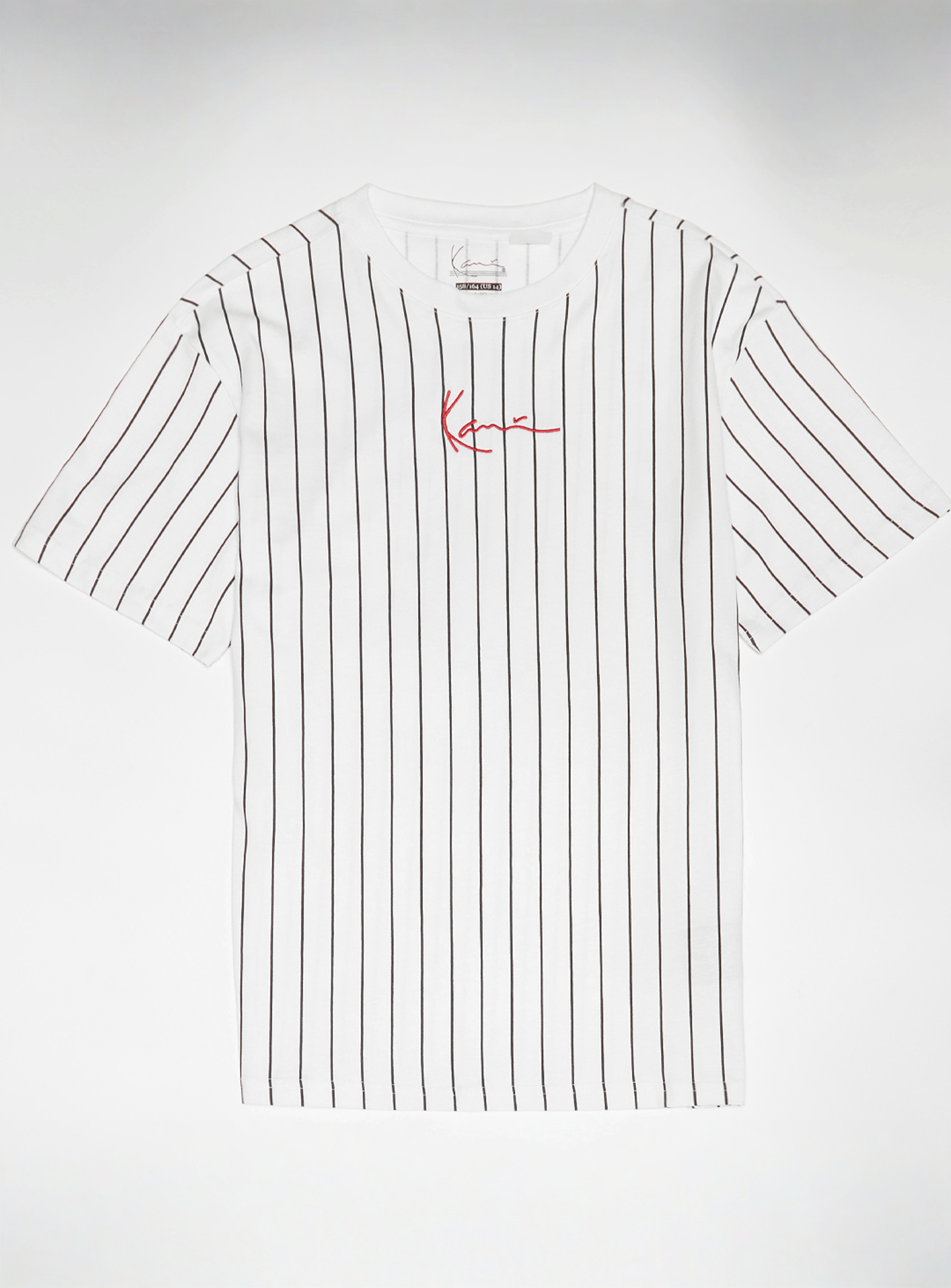 Karl Kani, Small Signature Essential Pinstripe Tee Junior, white, Image 1 of 3