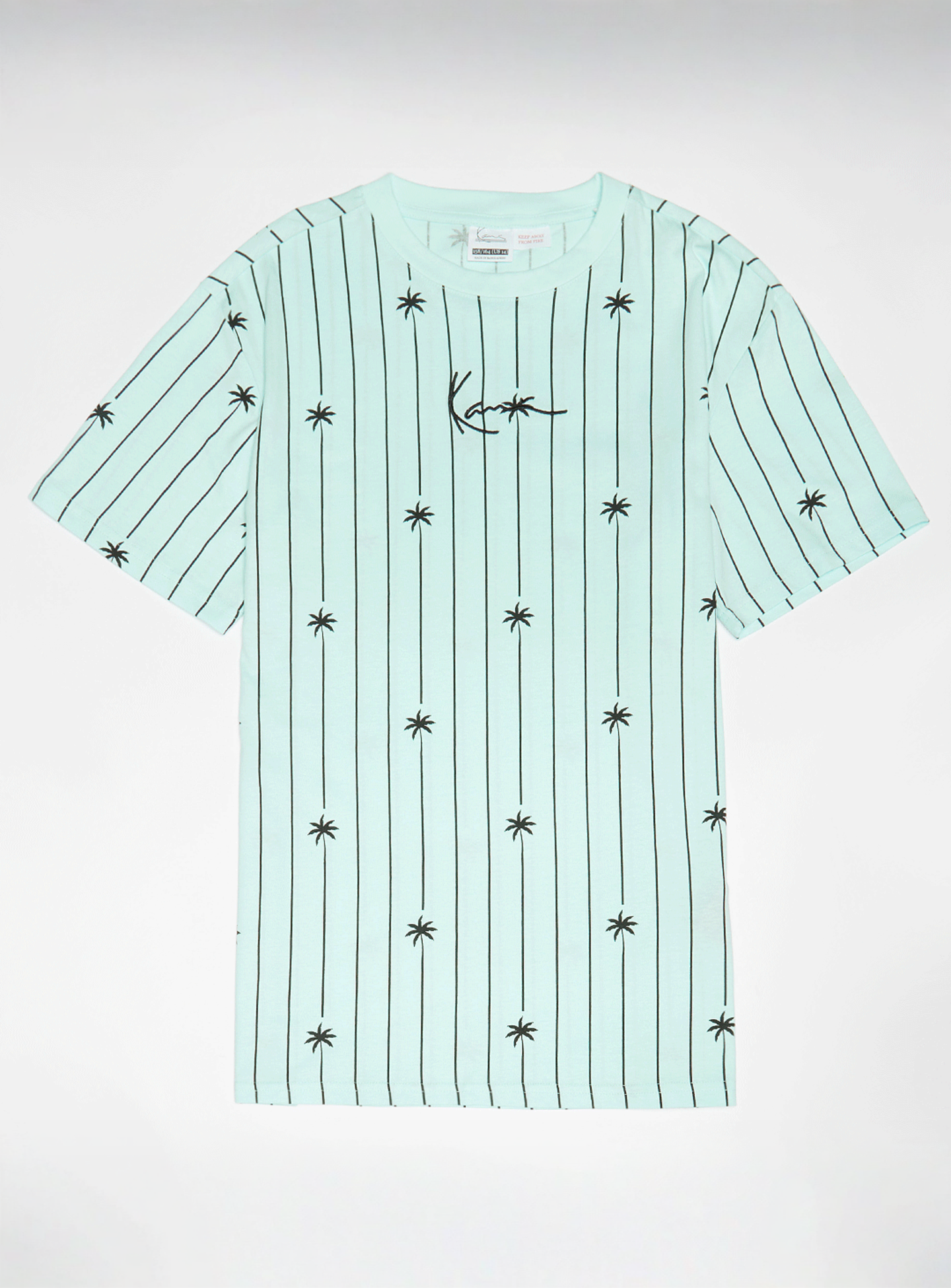 Karl Kani, Signature Palm Pinstripe T-Shirt Junior, turquoise, Image 1 of 2