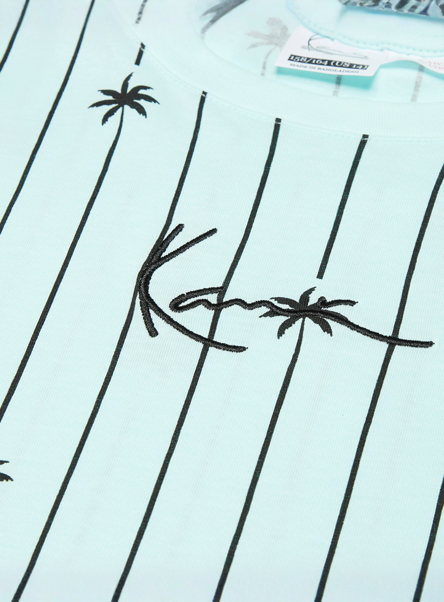 Karl Kani, Signature Palm Pinstripe T-Shirt Junior, turquoise, Image 2 of 2