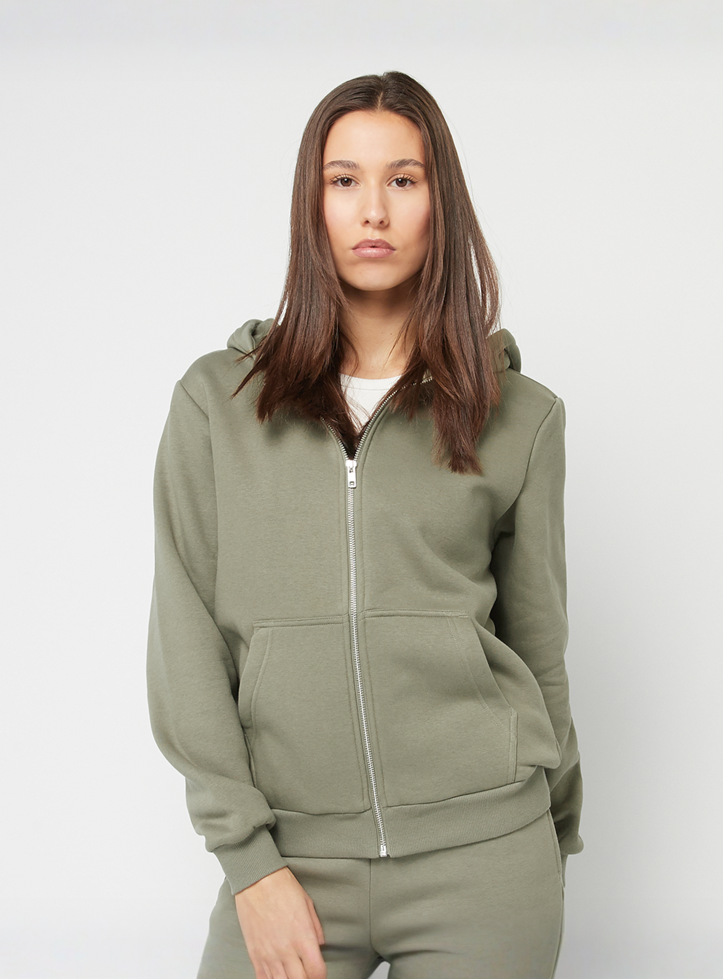 Urban Classics, Fluffy Zip Hoody, green, Image 1 of 4