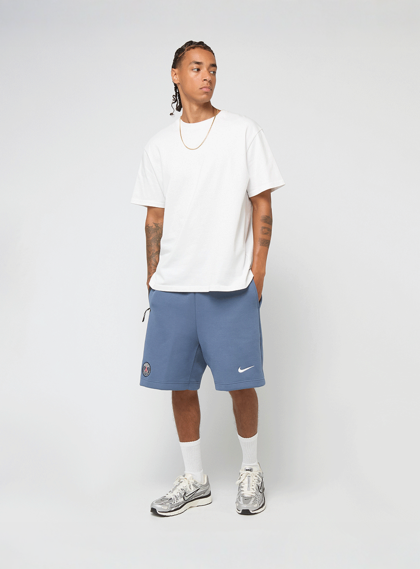 Nike, Paris Saint-Germain Tech Fleece Shorts, blue, Image 6 of 6
