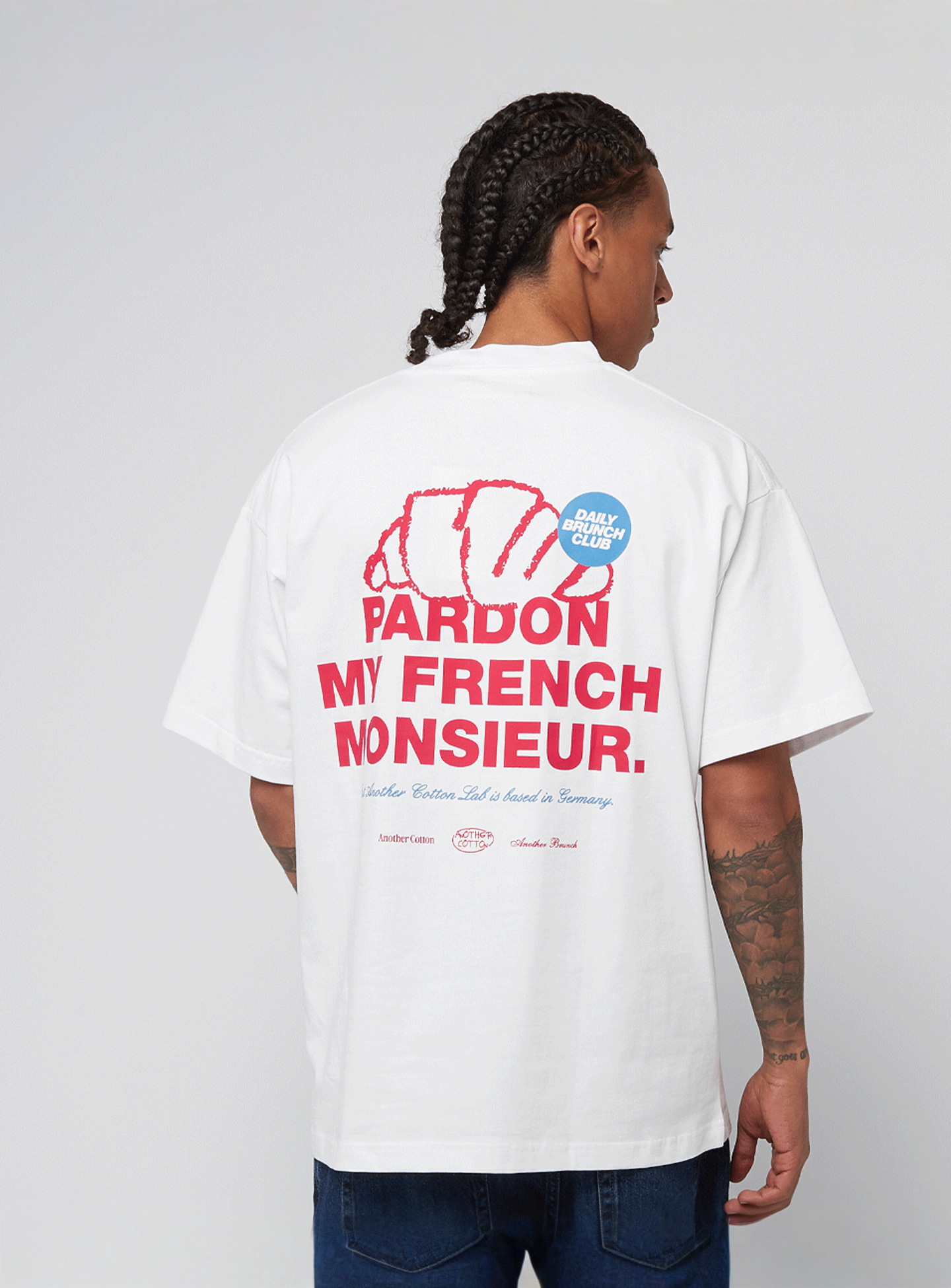 Another Cotton Lab, Pardon Monsieur Oversized T-Shirt, white, Image 1 of 5