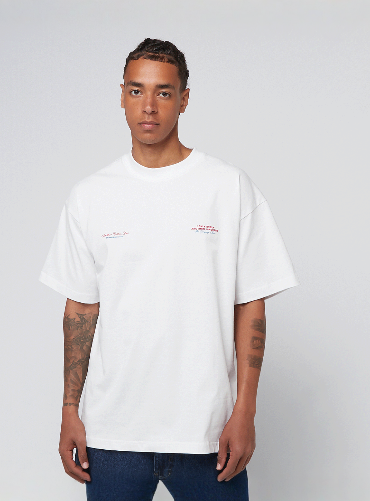 Another Cotton Lab, Pardon Monsieur Oversized T-Shirt, white, Image 2 of 5