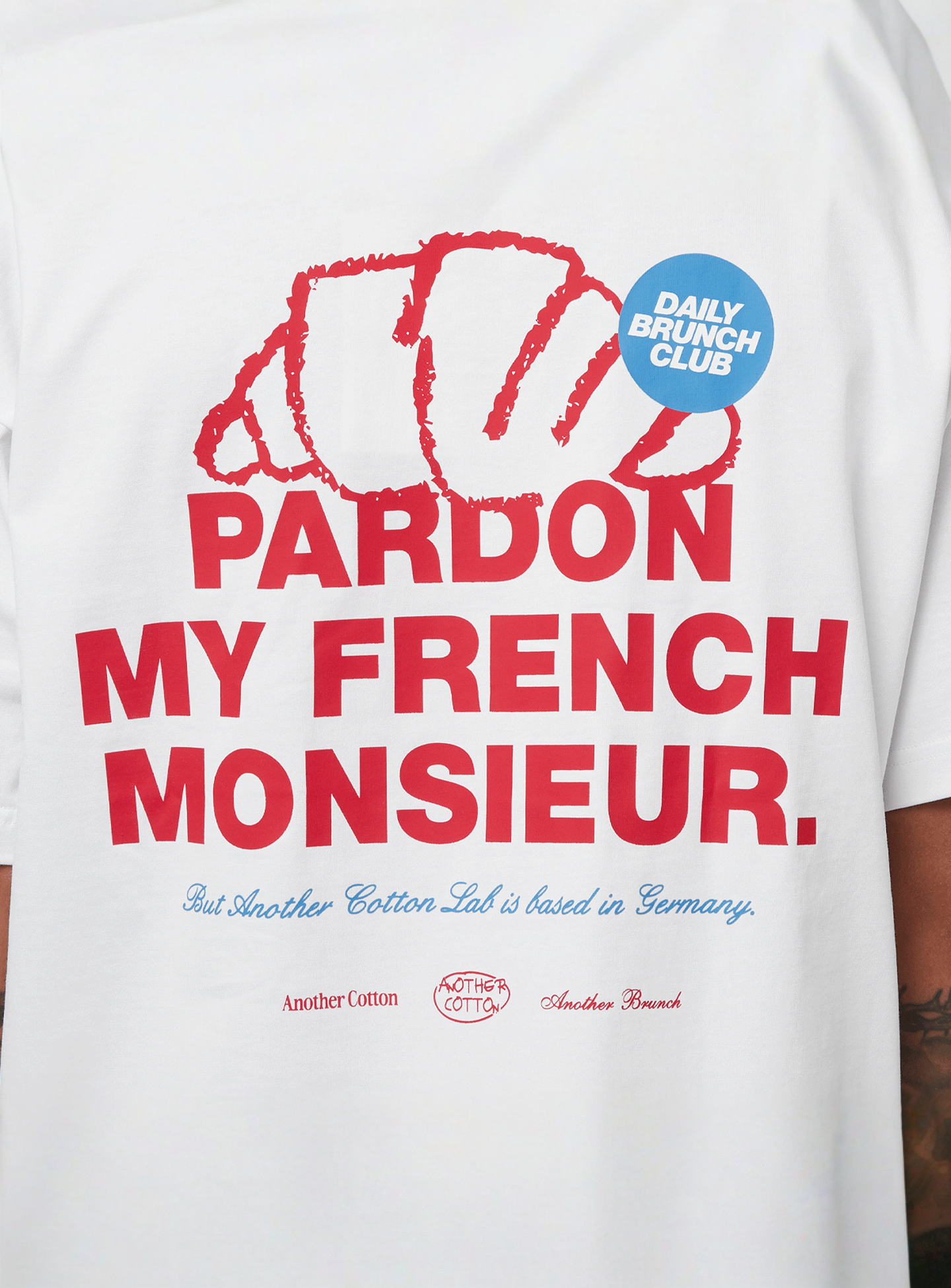 Another Cotton Lab, Pardon Monsieur Oversized T-Shirt, white, Image 4 of 5
