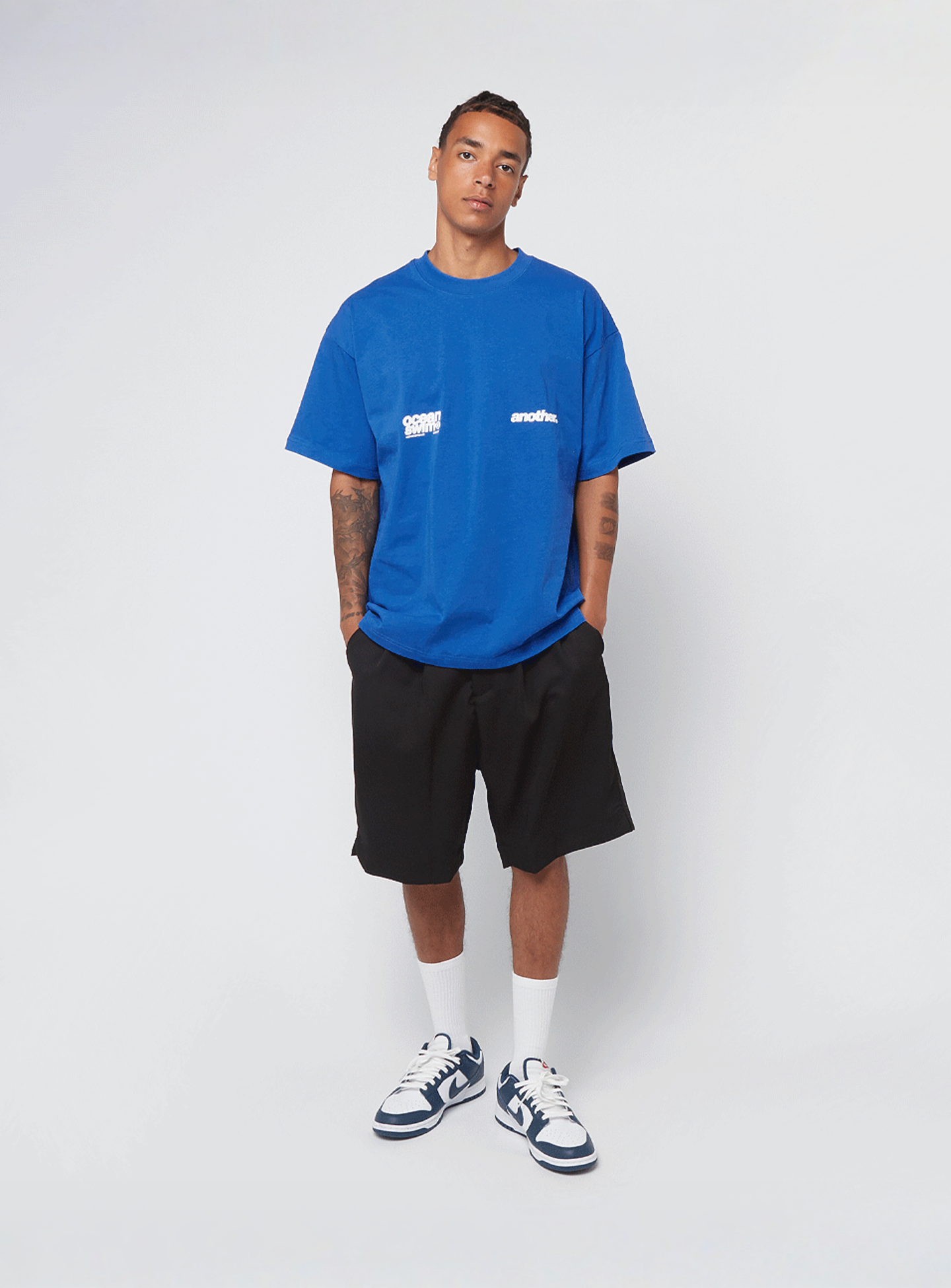 Another Cotton Lab, Ocean Swim Oversized T-Shirt, blue, Image 5 of 5