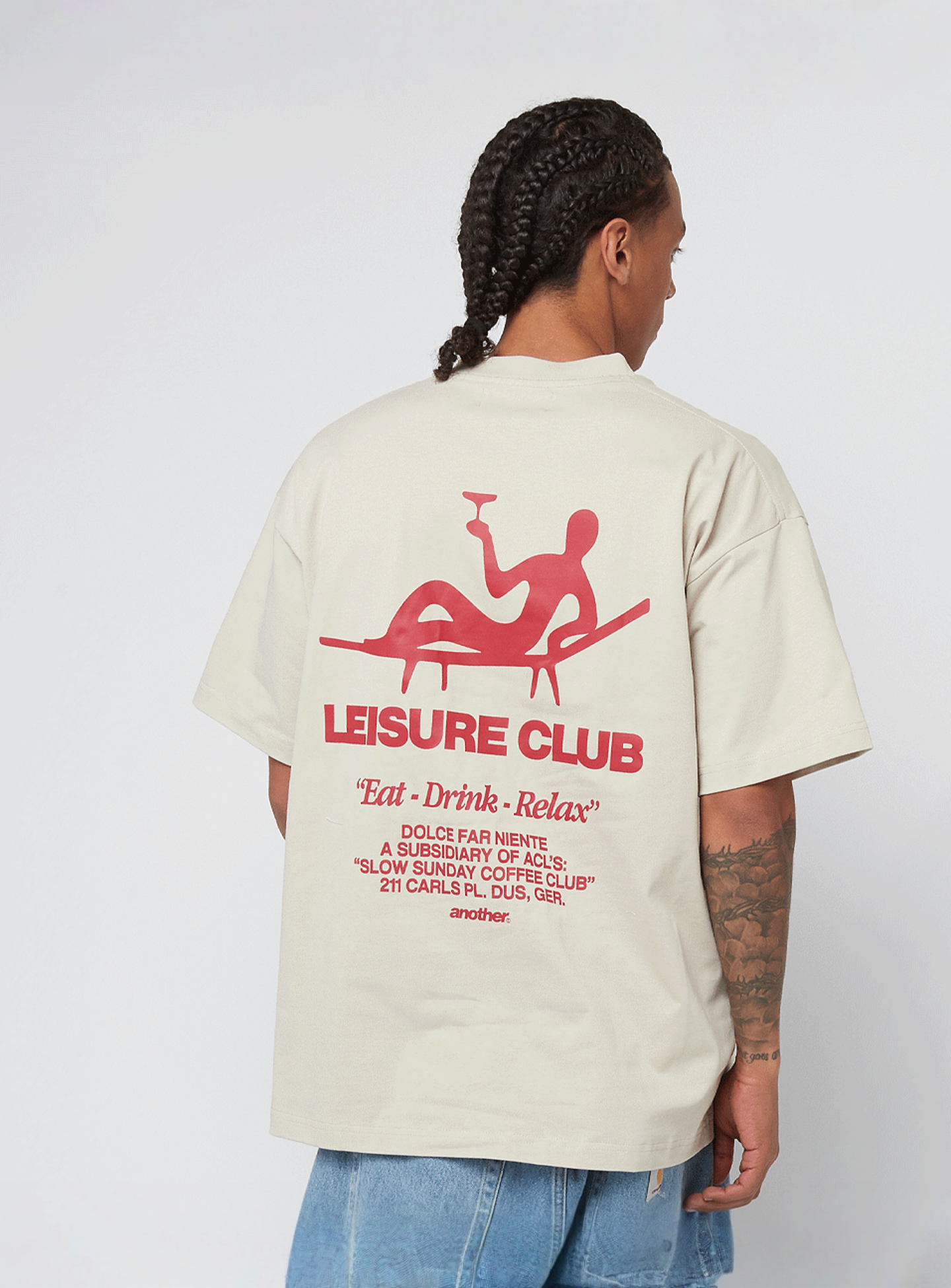 Another Cotton Lab, Leisure Club Oversized T-Shirt, beige, Image 1 of 5
