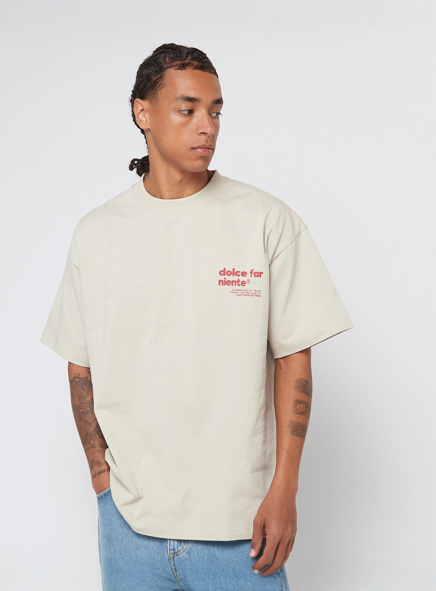 Another Cotton Lab, Leisure Club Oversized T-Shirt, beige, Image 2 of 5
