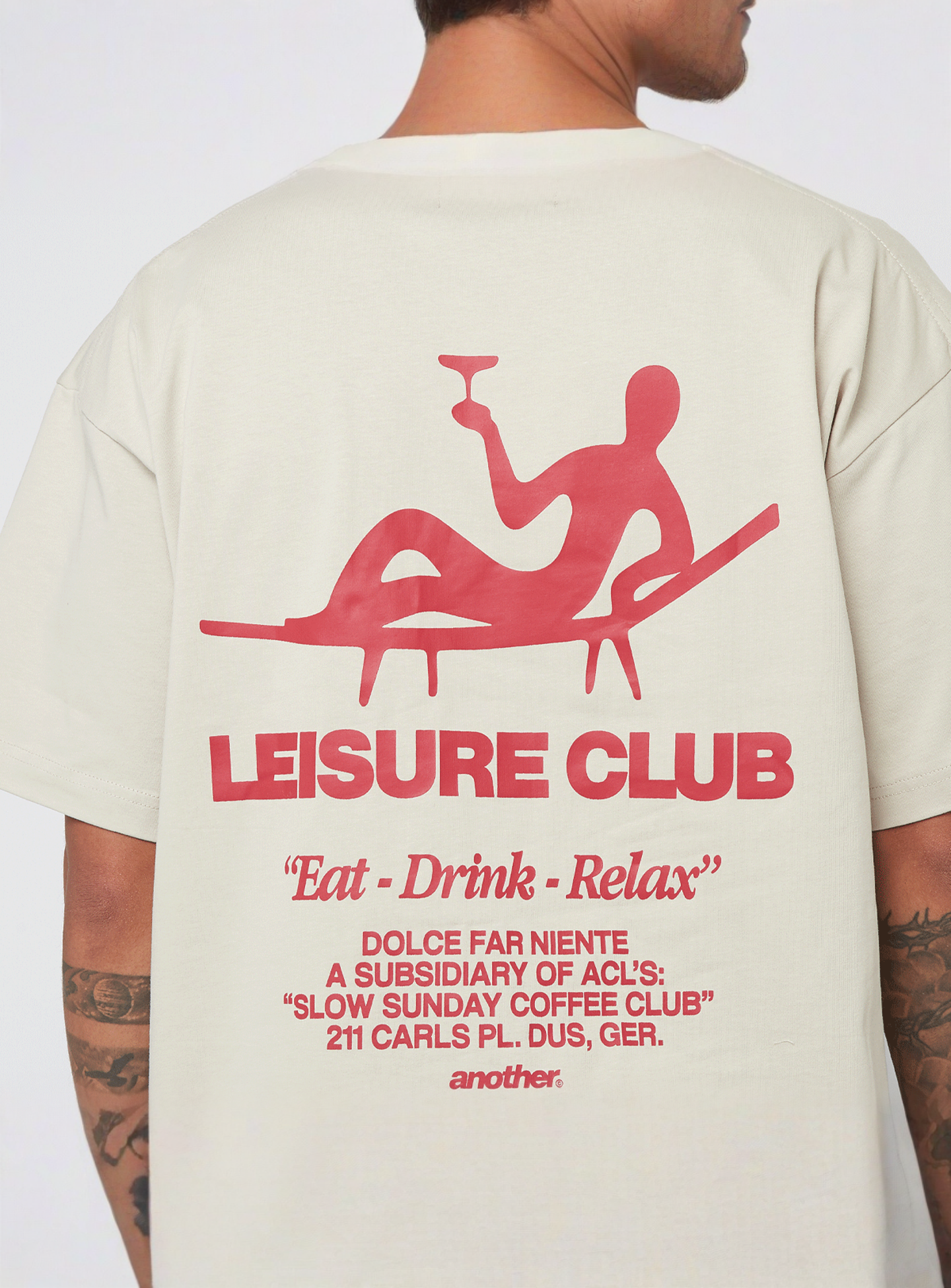 Another Cotton Lab, Leisure Club Oversized T-Shirt, beige, Image 4 of 5