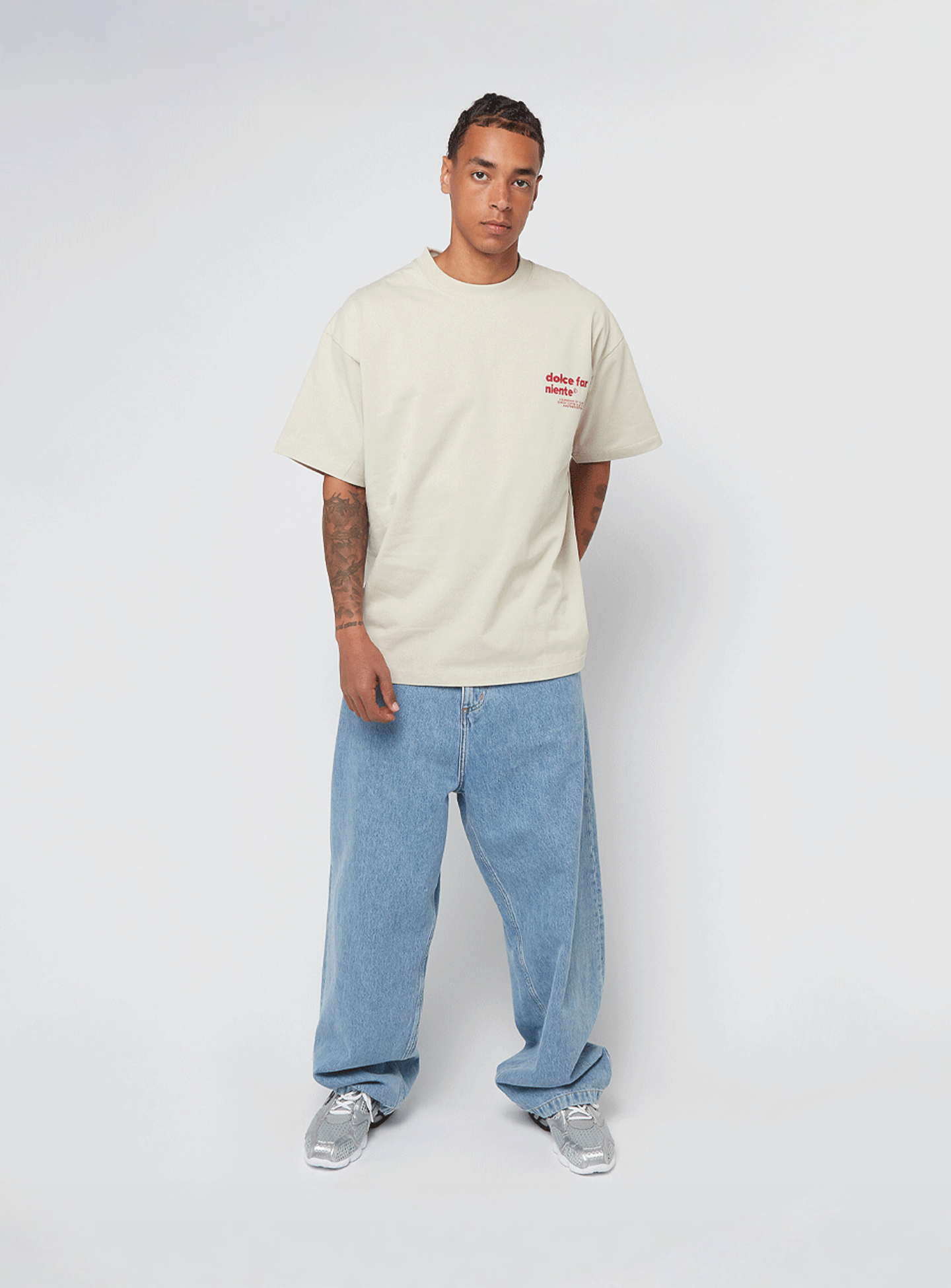 Another Cotton Lab, Leisure Club Oversized T-Shirt, beige, Image 5 of 5