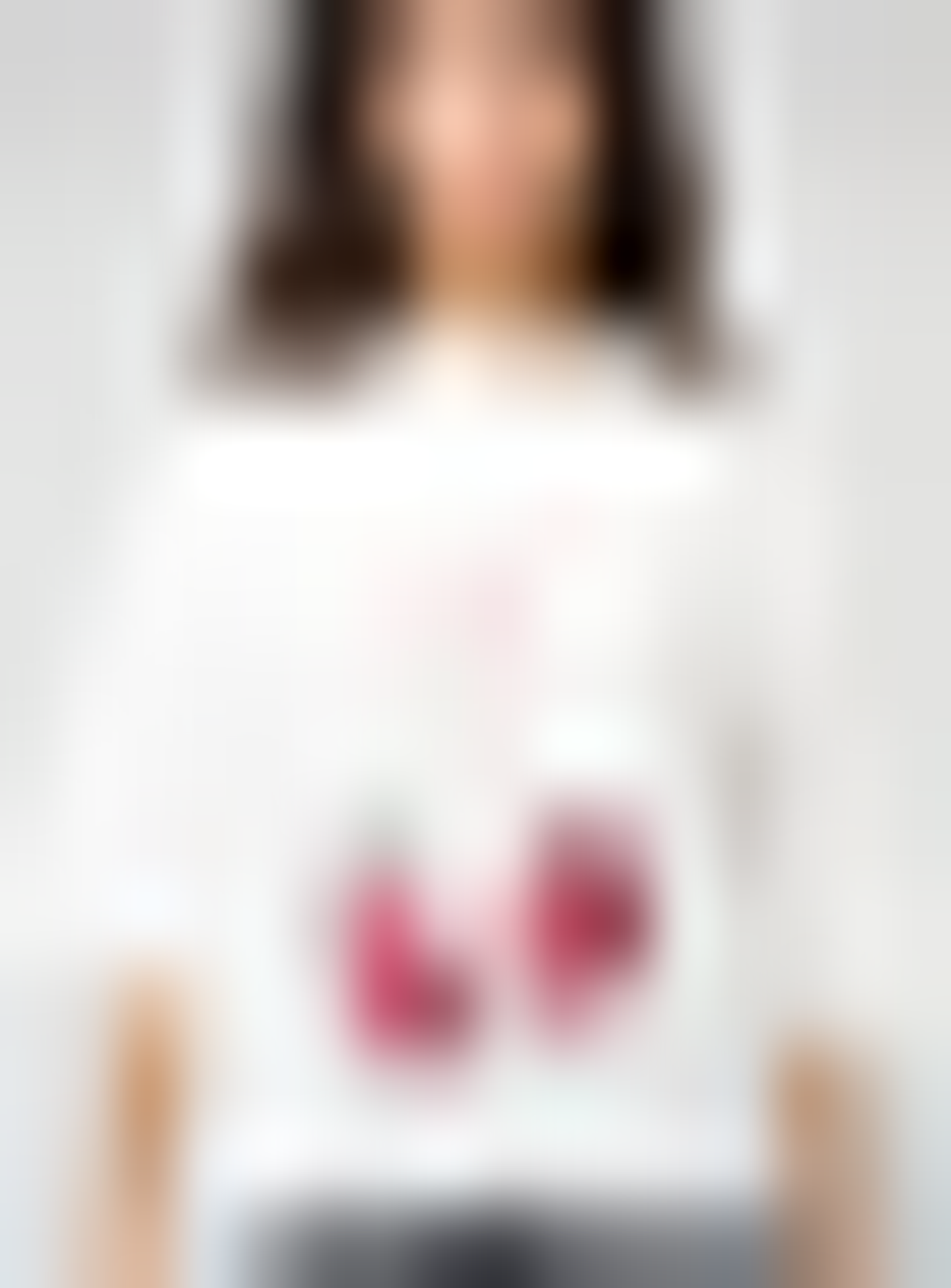 Felicious, Cherry Oversize Tee, white, Image 3 of 4