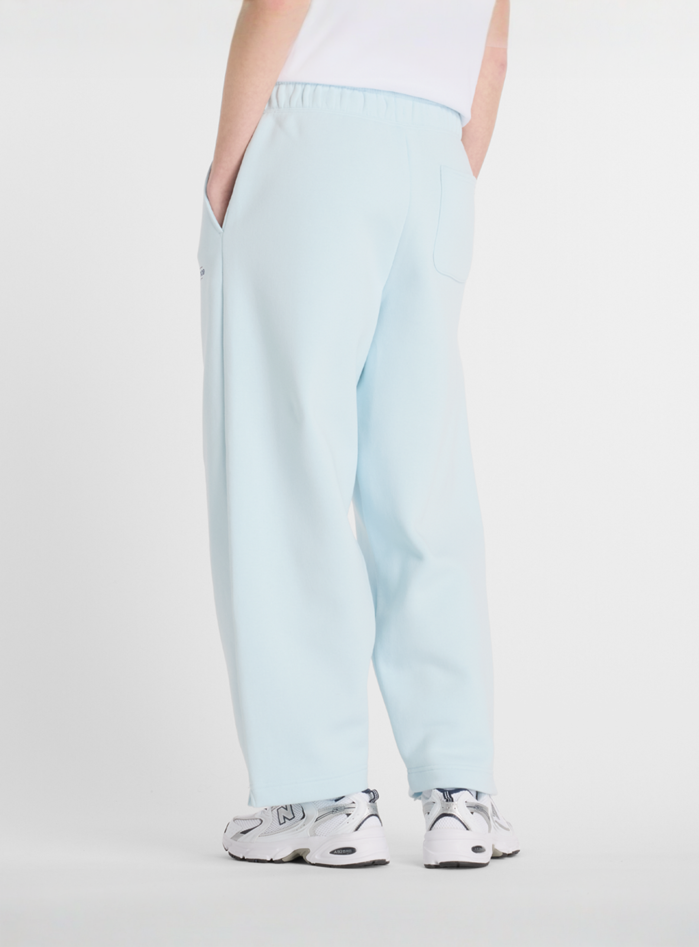 New Balance, Reimagined Fleece Barrel Leg Pants, blue, Image 2 of 5