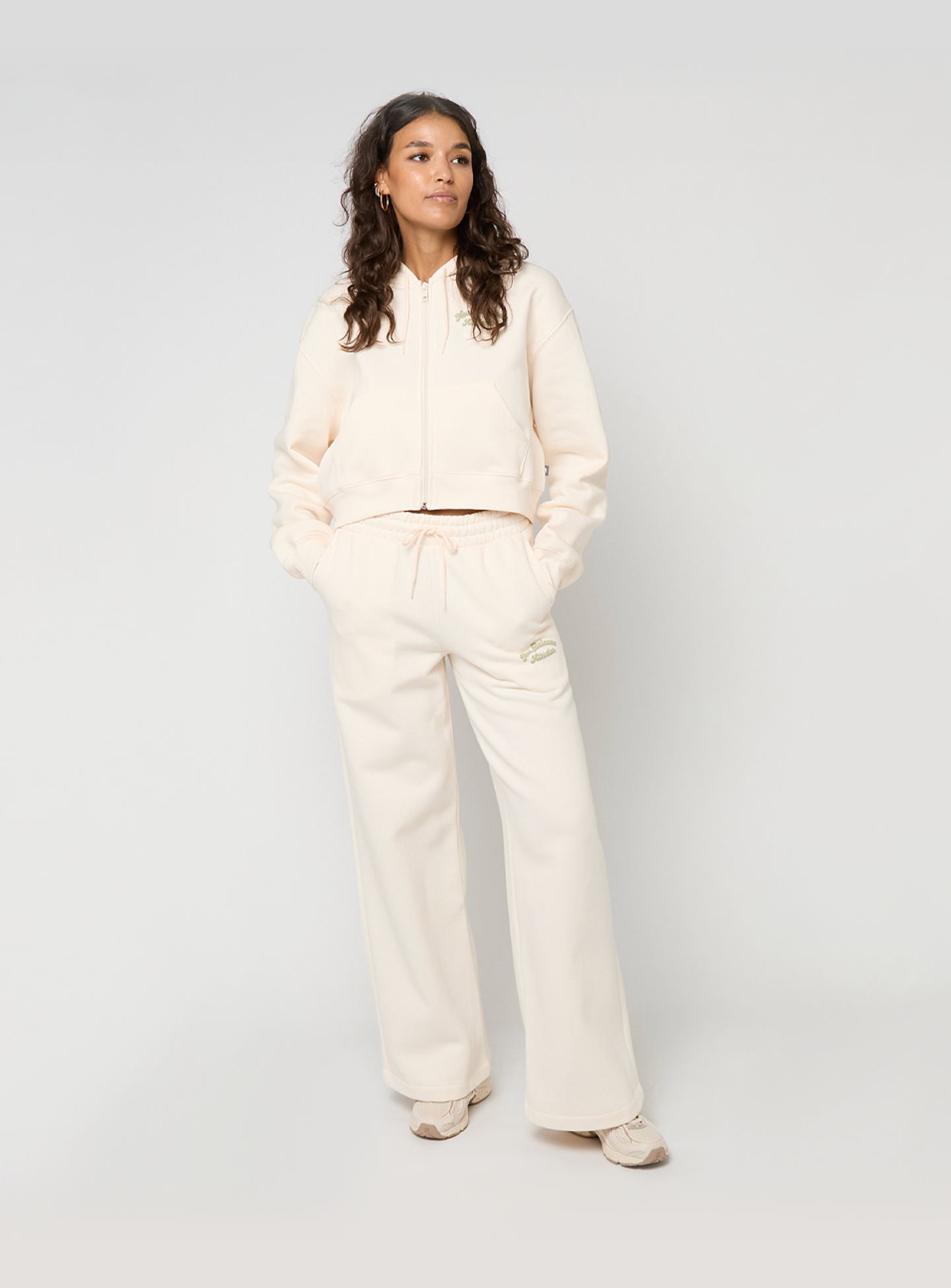 New Balance, Linear Heritage Fleece Wide Leg Pants, beige, Image 5 of 5