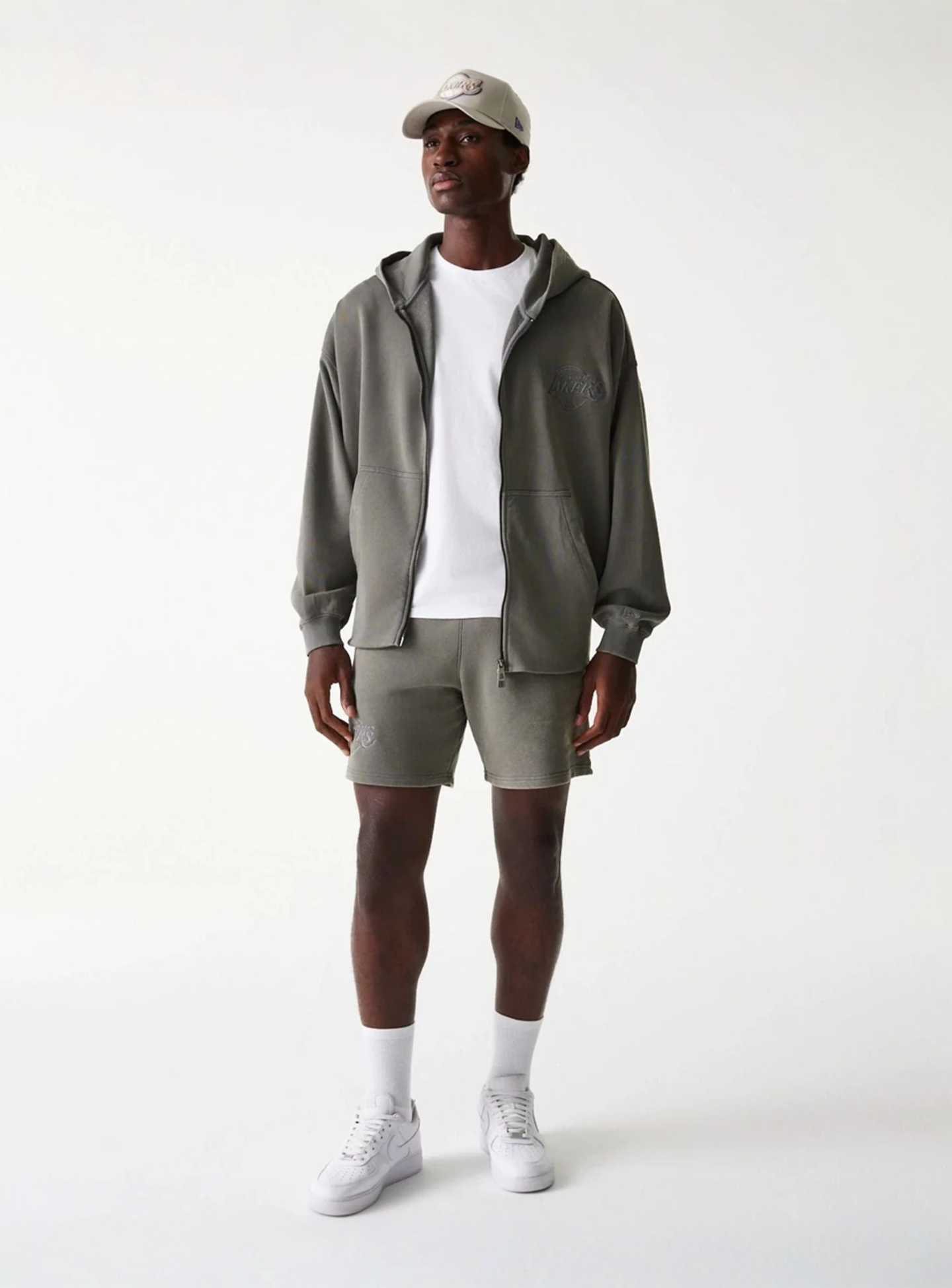 New Era, NBA Washed Full Zip Los Angeles Lakers, grey, Image 6 of 6