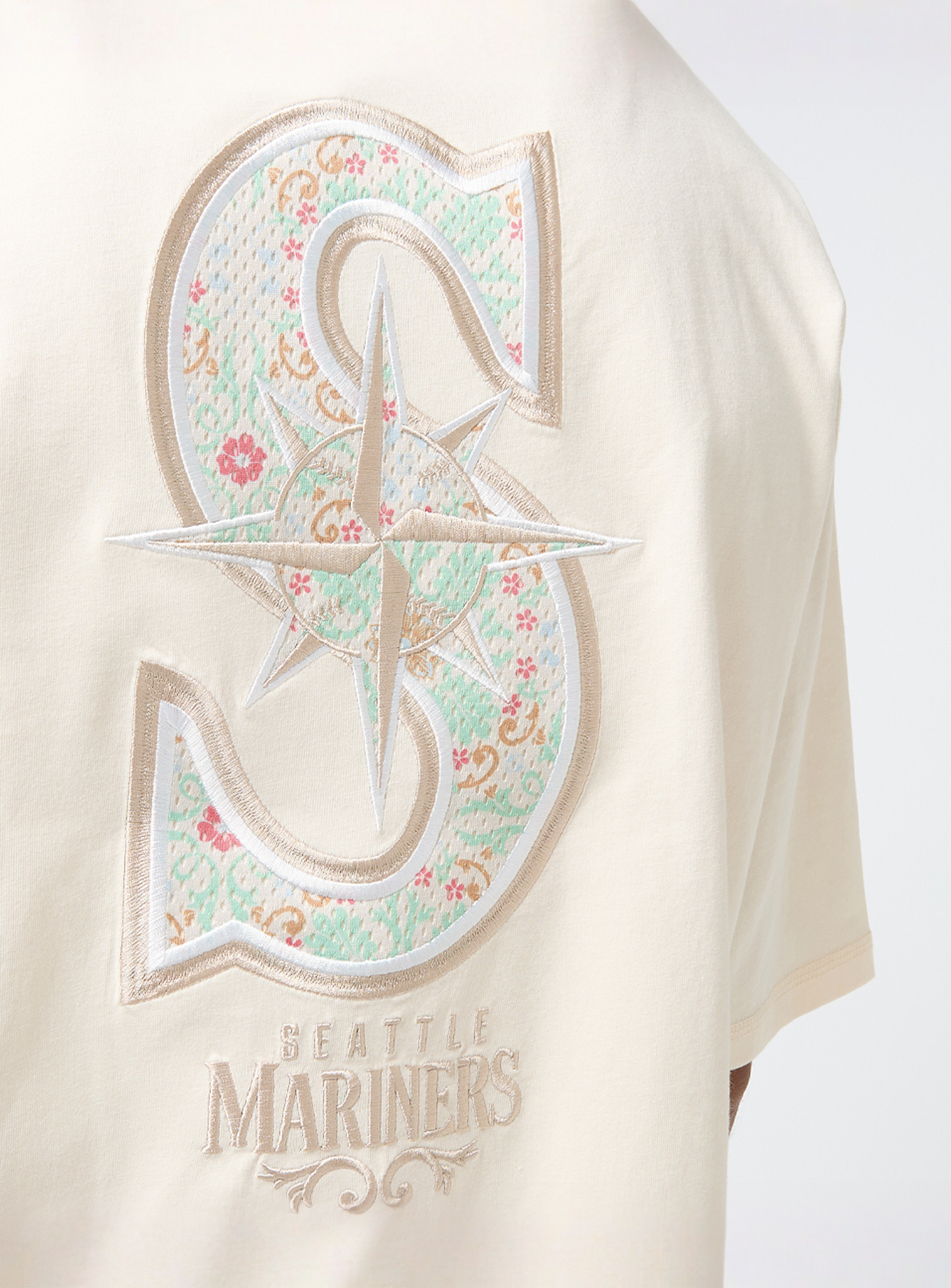 New Era, MLB Infill Seattle Mariners Oversized Tee, beige, Image 4 of 5