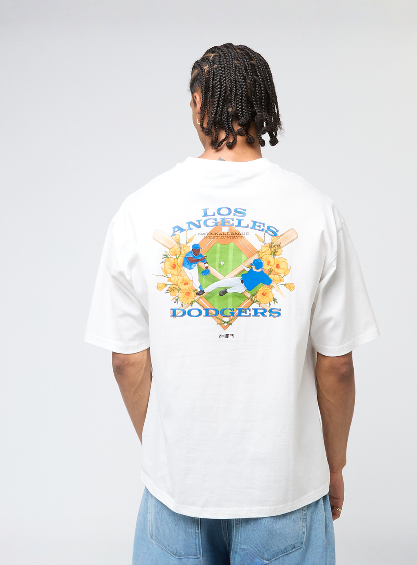 New Era, MLB Baseball Graphic Oversize Tee Los Angeles Dodgers, white, Image 1 of 6