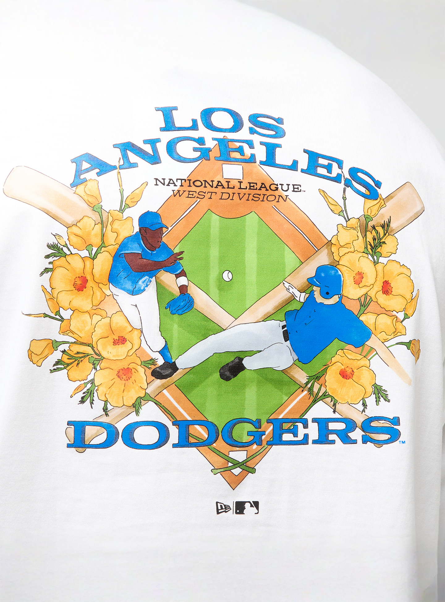 New Era, MLB Baseball Graphic Oversize Tee Los Angeles Dodgers, white, Image 4 of 6