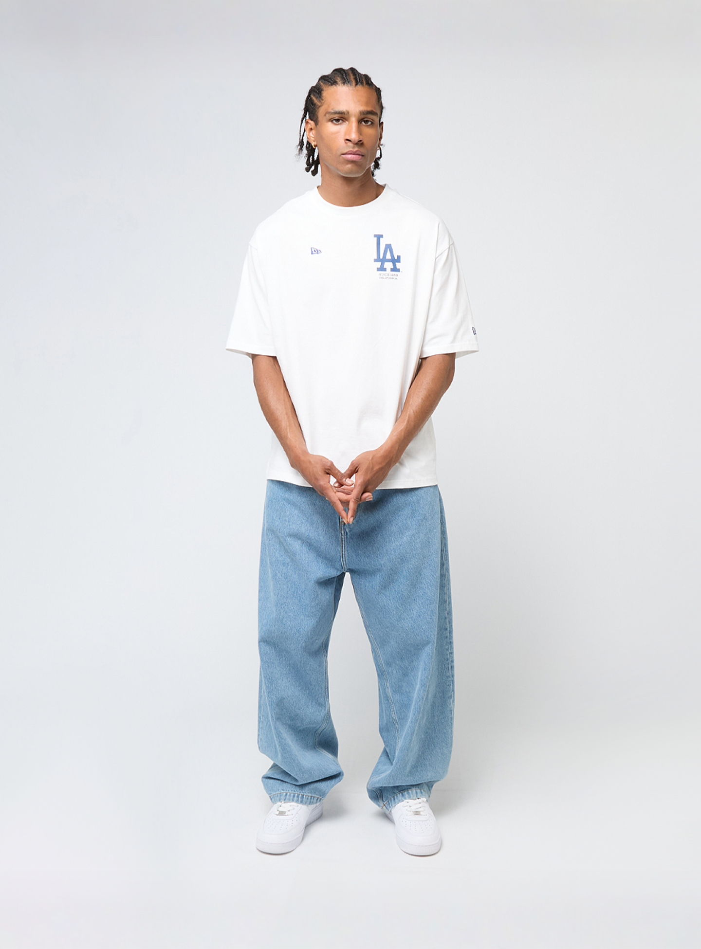 New Era, MLB Baseball Graphic Oversize Tee Los Angeles Dodgers, white, Image 6 of 6