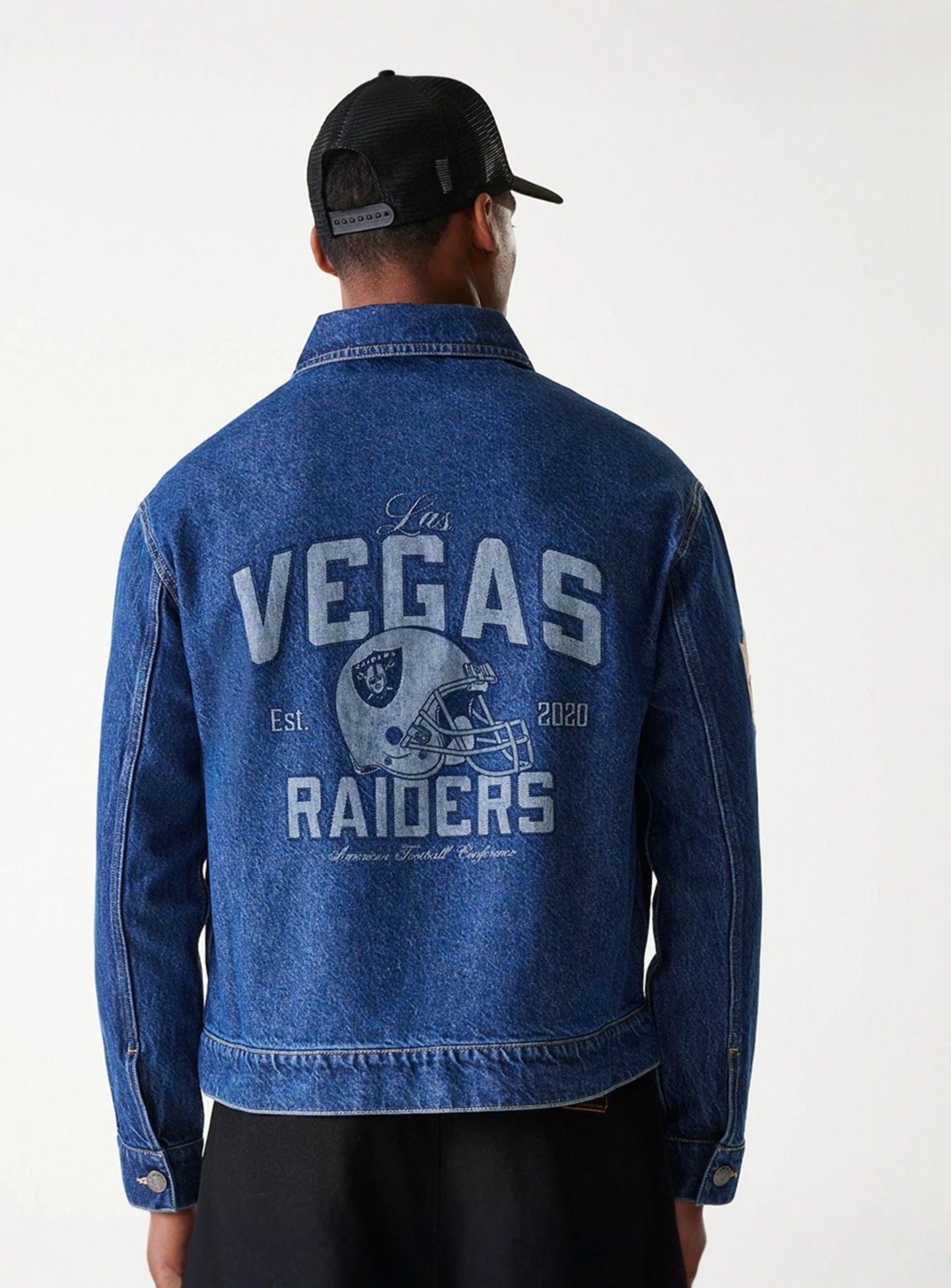 New Era, NFL Las Vegas Raiders Denim Jacket, blue, Image 1 of 5