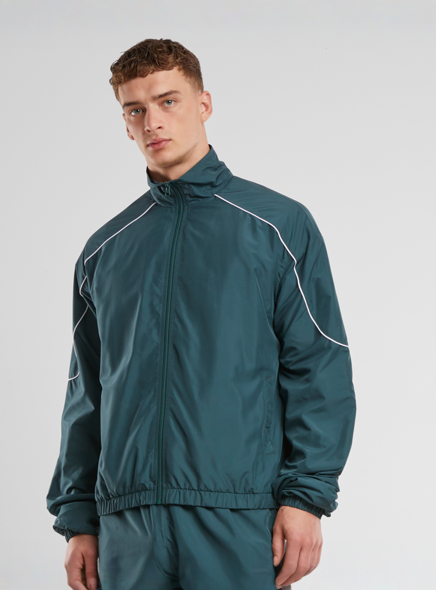 Urban Classics, Piped Panel Trackjacket, green, Image 1 of 5