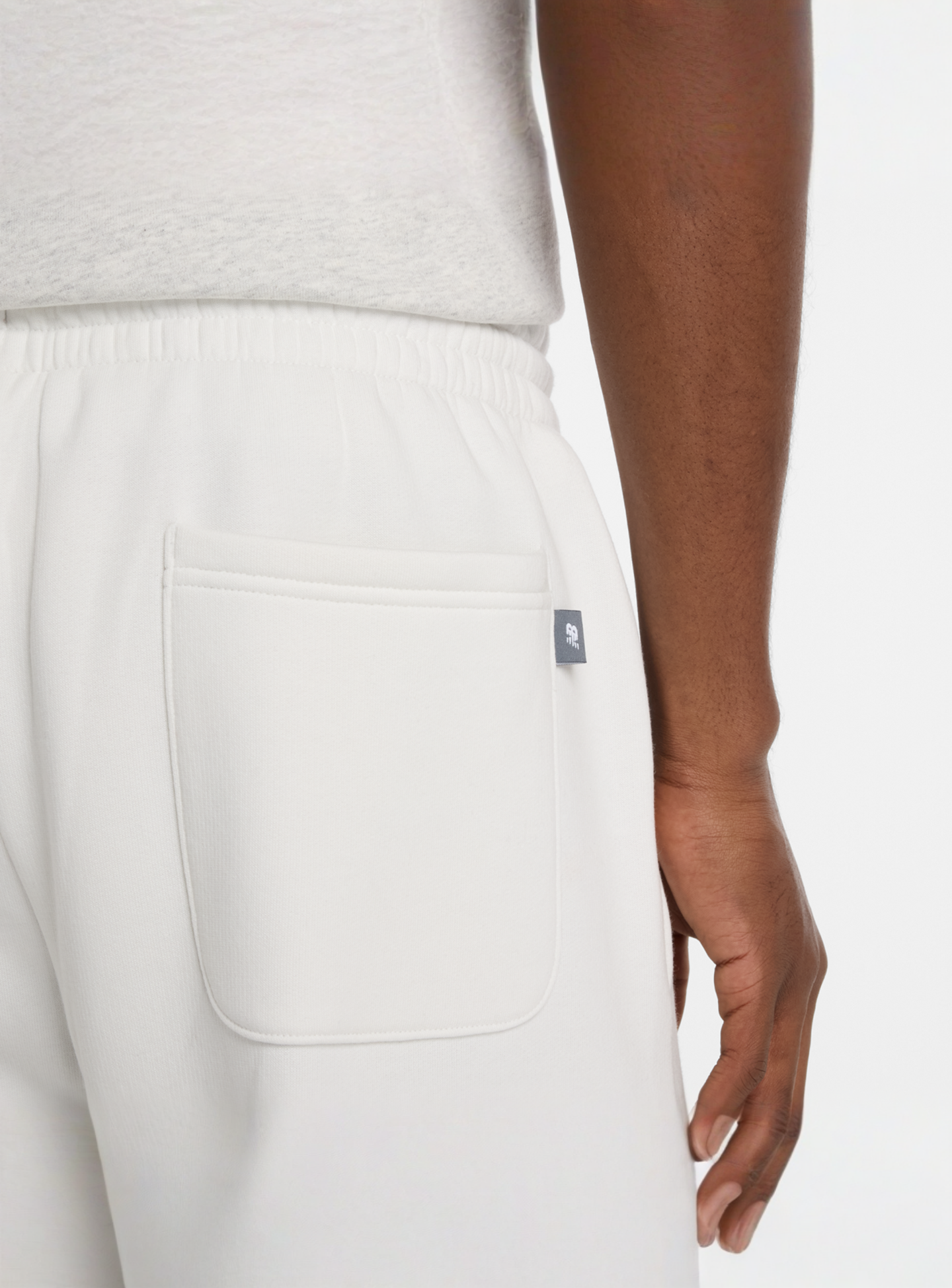 New Balance, Linear Graphic Fleece Pants, white, Image 3 of 4