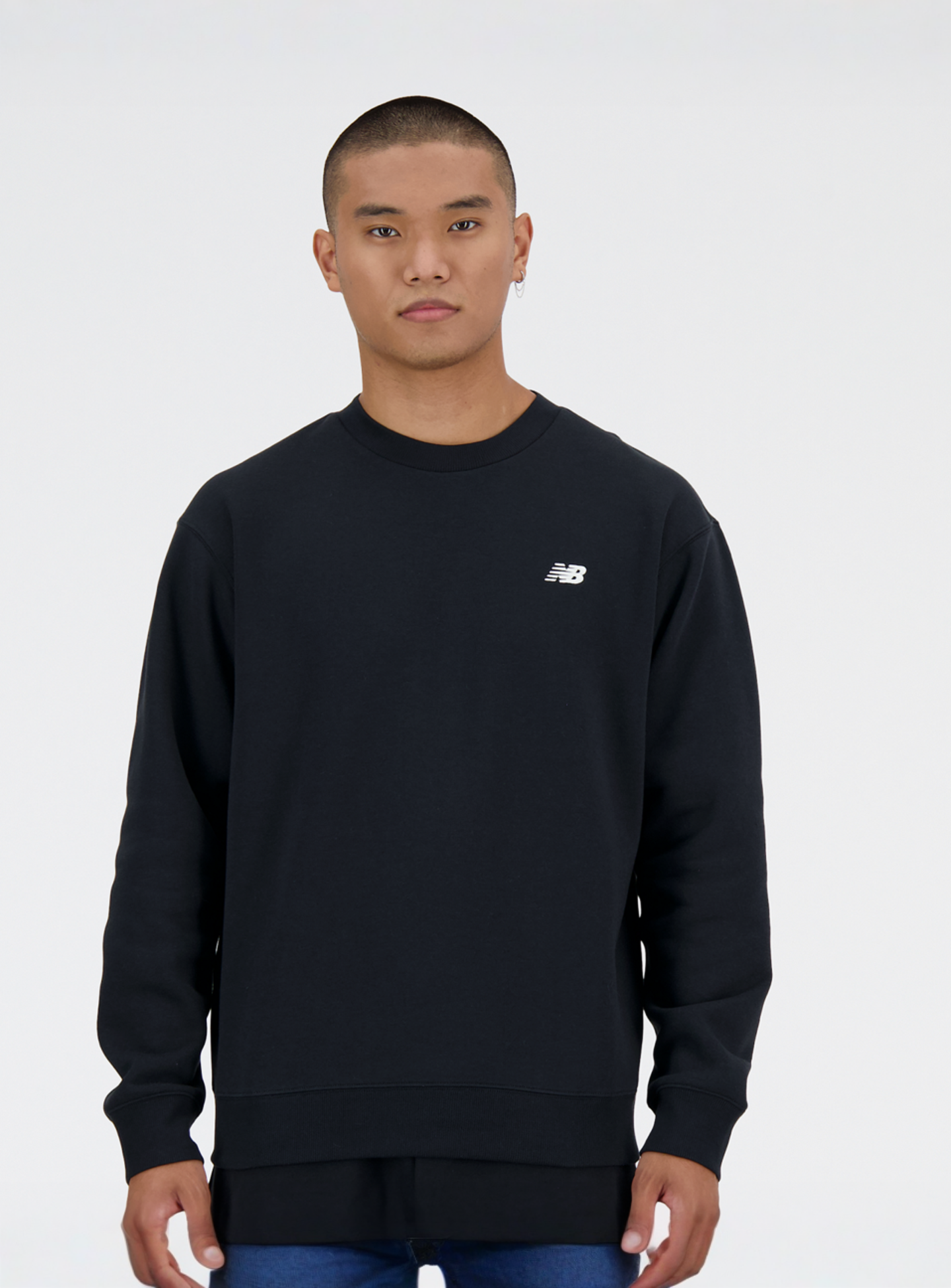 New Balance, Sport Essentials Fleece Crew, black, Image 1 of 3