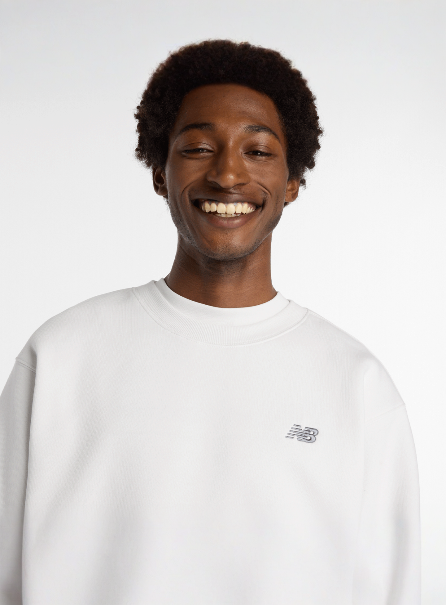 New Balance, Linear Graphic Fleece Crew, grey, Image 4 of 5