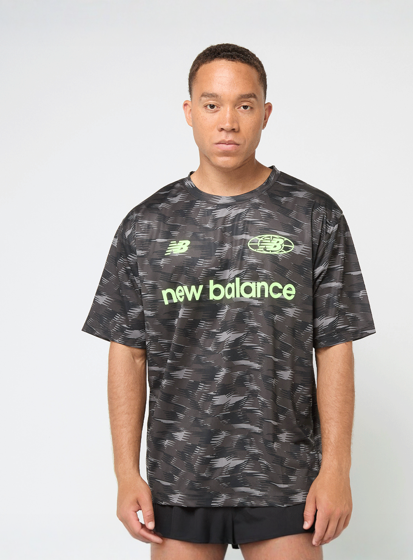 New Balance, All-Over-Print Polytee, black, Image 1 of 5