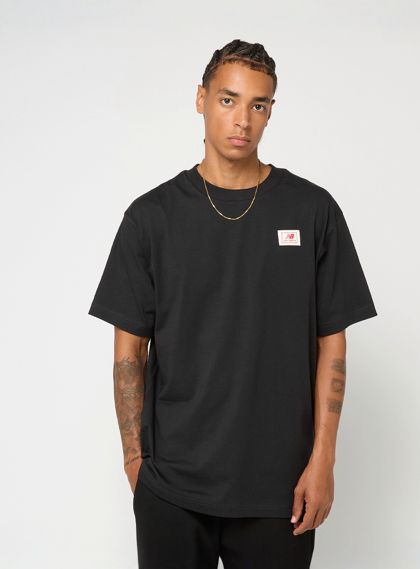 New Balance, Woven Label T-Shirt, black, Image 1 of 5