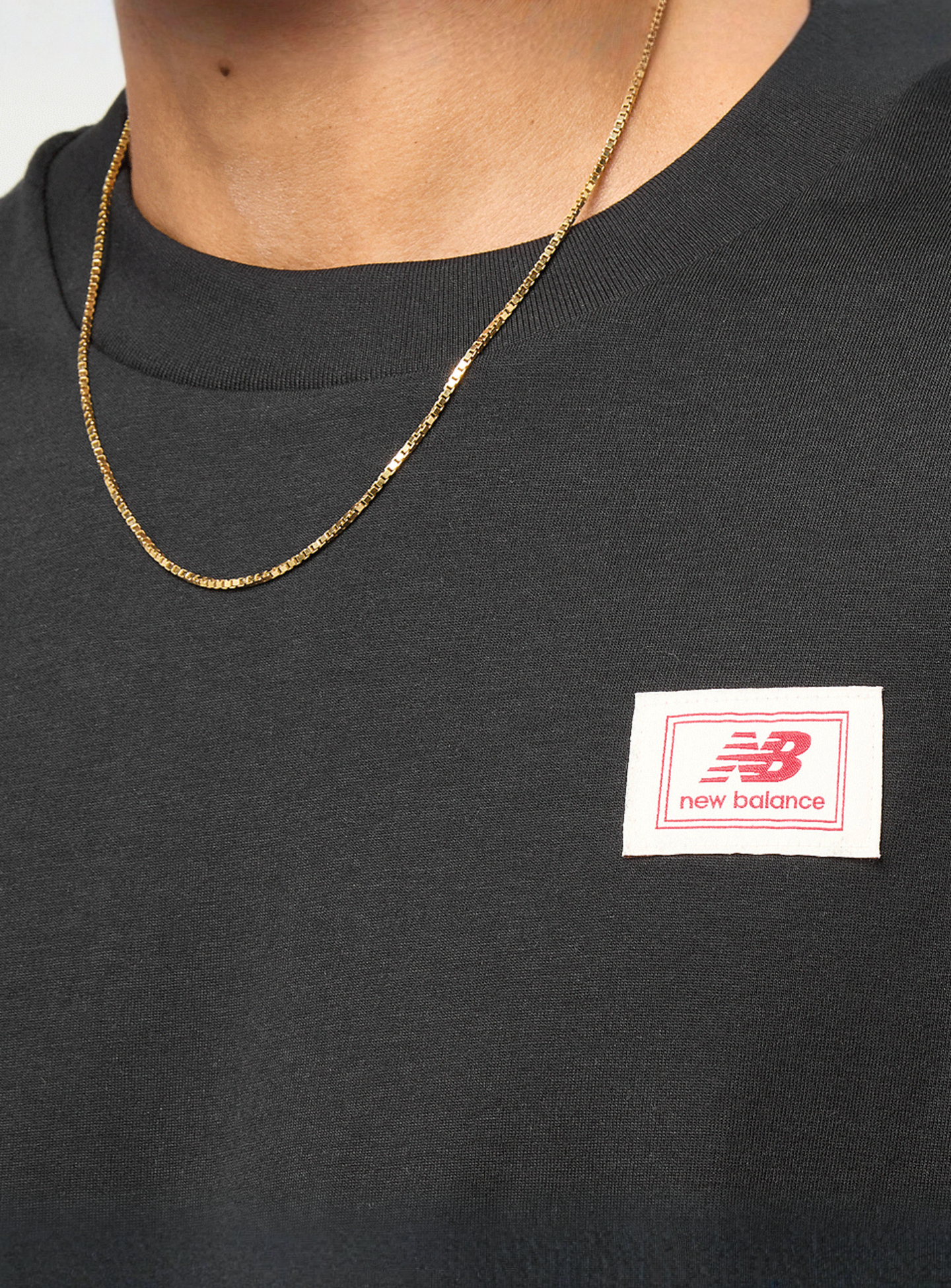 New Balance, Woven Label T-Shirt, black, Image 3 of 5