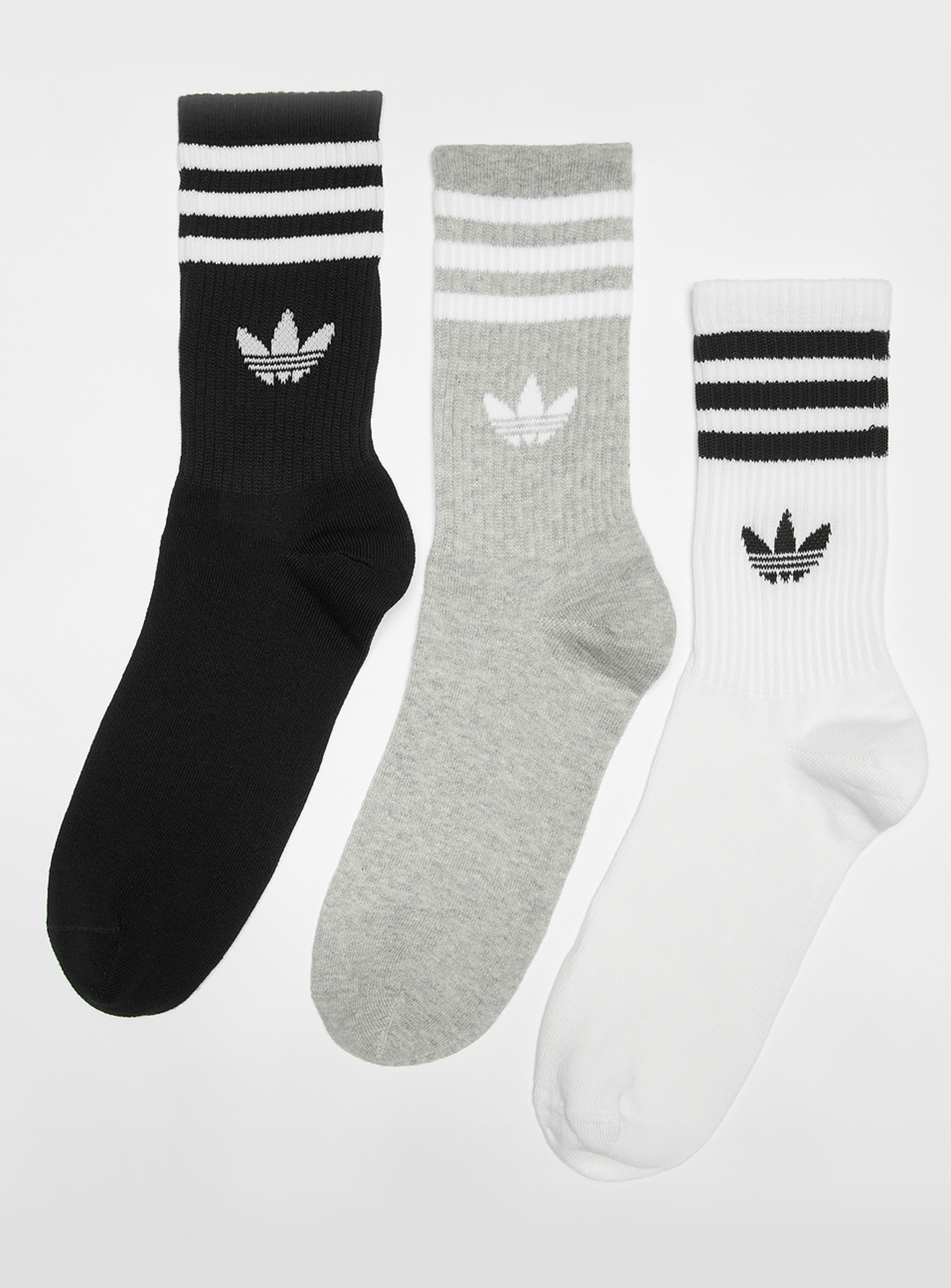 adidas Originals, 3 PACK - adicolor 3-Stripes Crew Socks, grey, Image 1 of 2