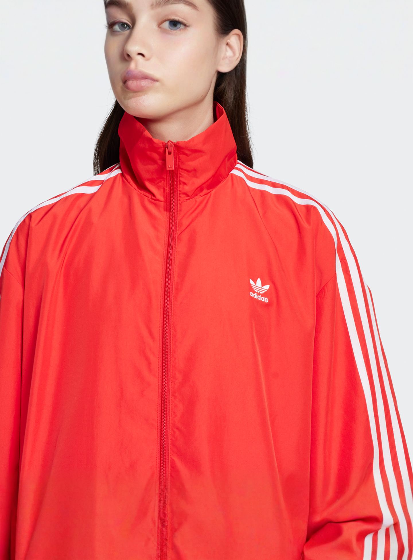 adidas Originals, Firebird Oversized Track Jacket, red, Image 3 of 5