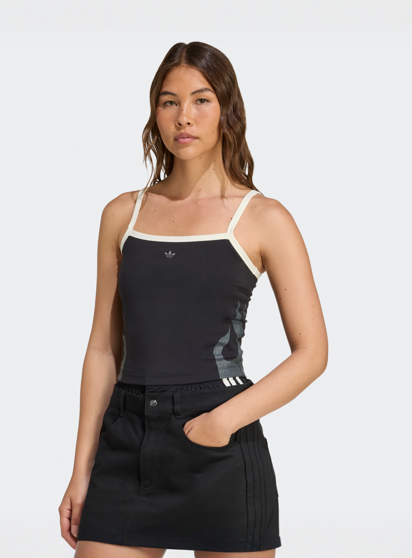 adidas Originals, Tank Top Flames, black, Image 1 of 5