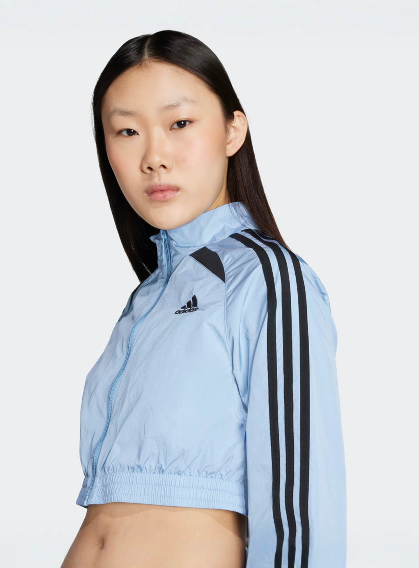 adidas Originals, Teamgeist Adicolor Cropped Track Top, blue, Image 3 of 5