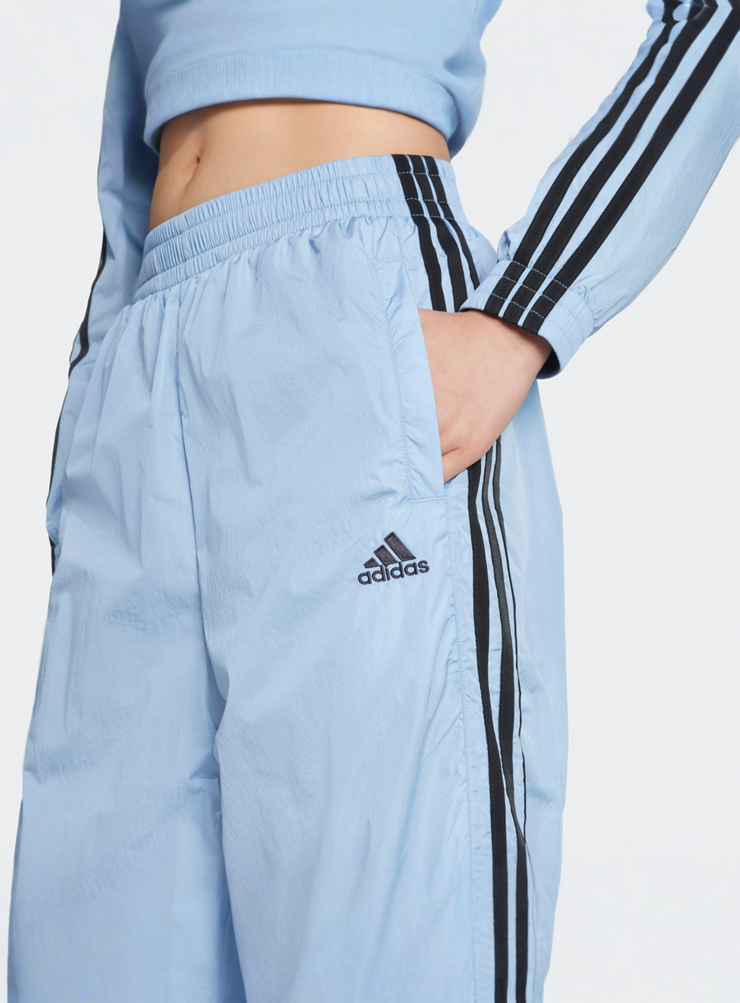 adidas Originals, Teamgeist Adicolor Oversized Track Pants, blue, Image 3 of 5