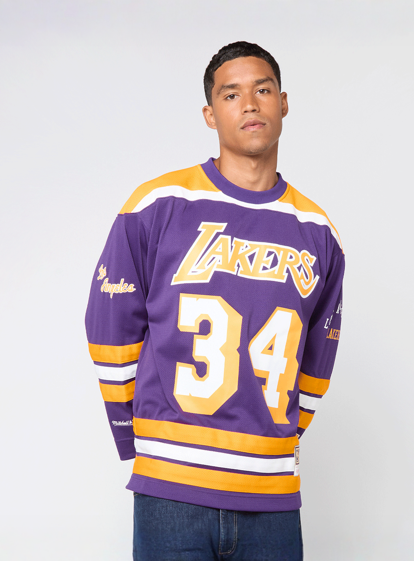 Mitchell & Ness, NBA Los Angeles Lakers Maxxed Out Fashion Jersey, purple, Image 1 of 7