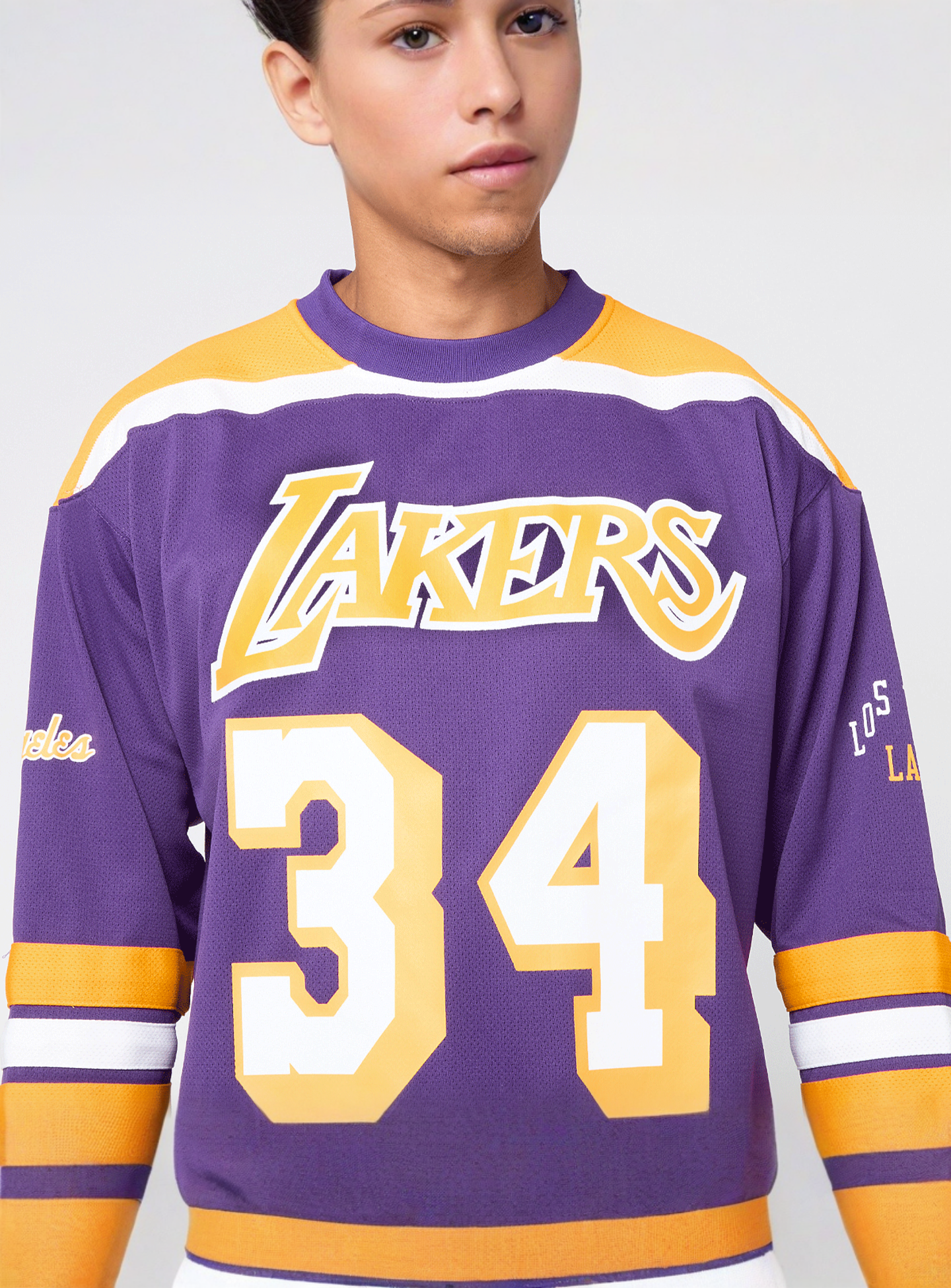Mitchell & Ness, NBA Los Angeles Lakers Maxxed Out Fashion Jersey, purple, Image 3 of 7